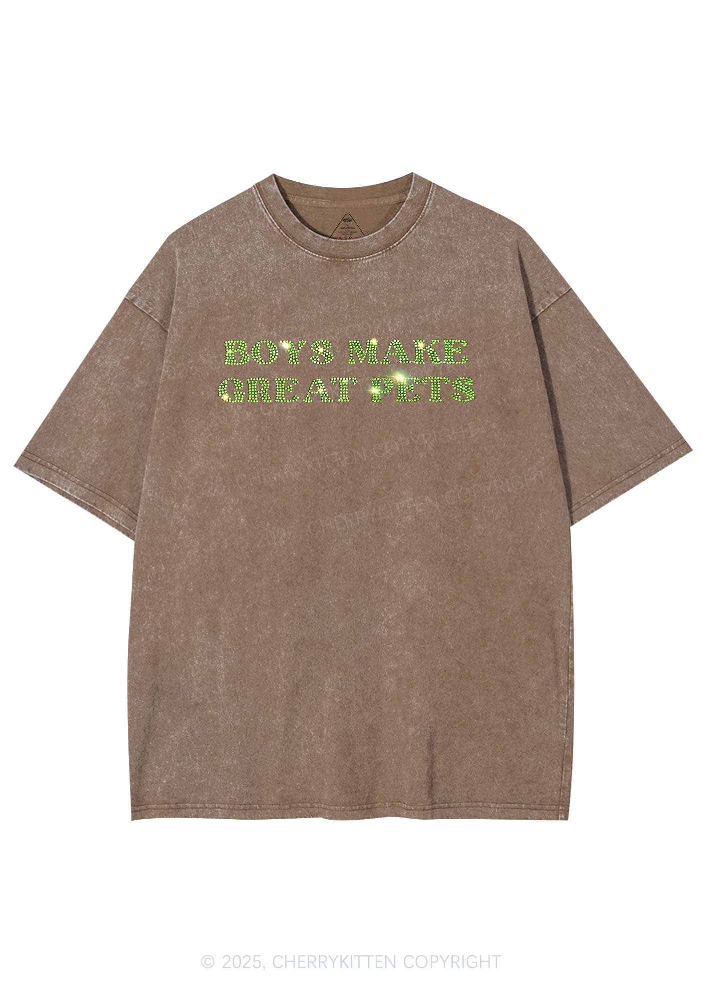 Rhinestone Boys Make Gr8 Pets Y2K Shirts Washed Tee Cherrykitten - Image 5