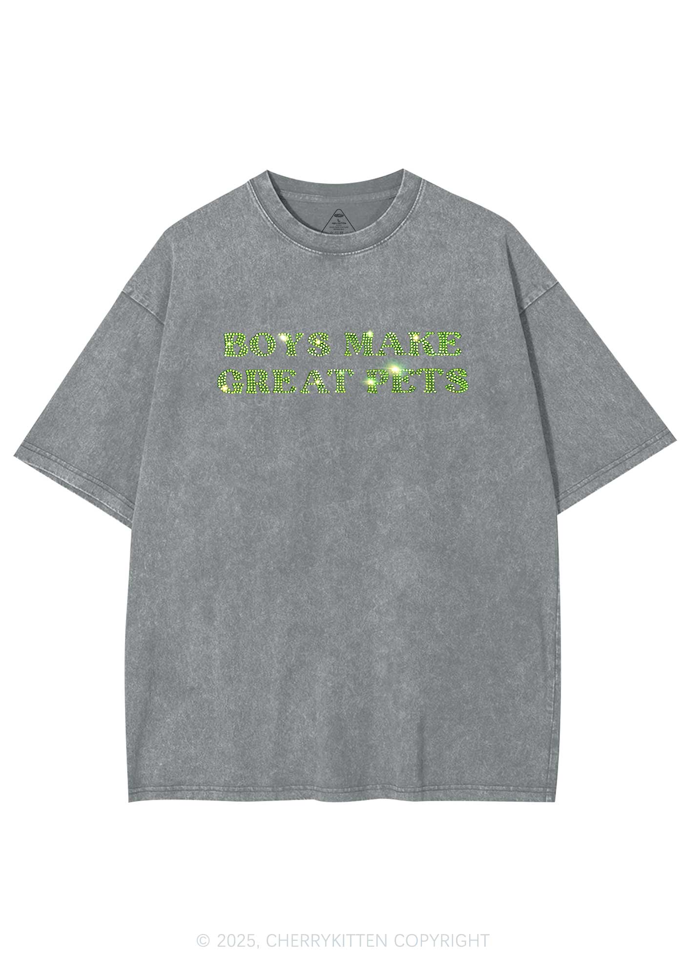 Rhinestone Boys Make Gr8 Pets Y2K Shirts Washed Tee Cherrykitten - Image 6