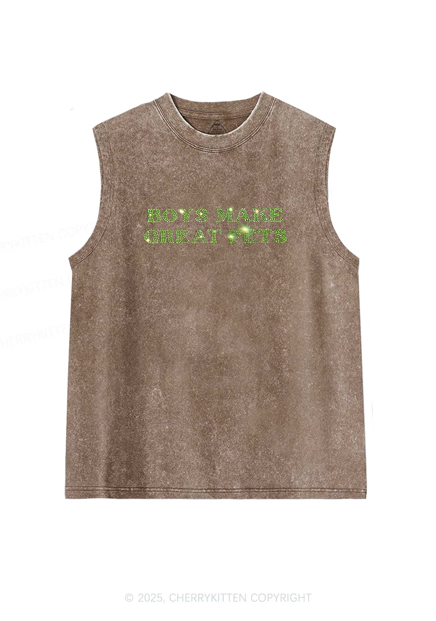 Rhinestone Boys Make Gr8 Pets Y2K Washed Muscle Tank Cherrykitten - Image 5