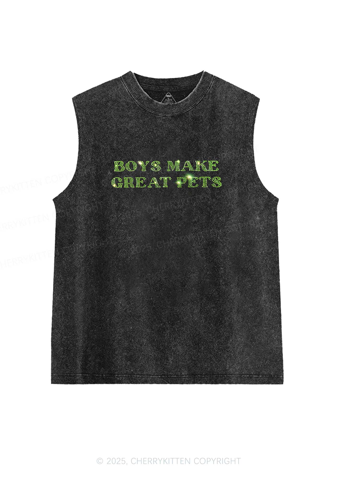 Rhinestone Boys Make Gr8 Pets Y2K Washed Muscle Tank Cherrykitten - Image 6
