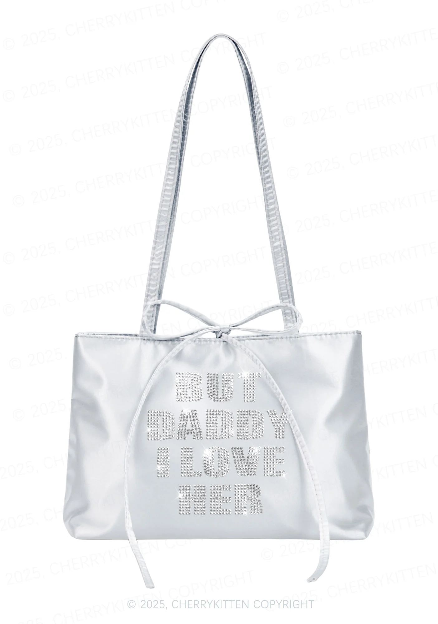 Rhinestone But Daddy I Love Her Pride Y2K Satin Bags Cherrykitten - Image 3
