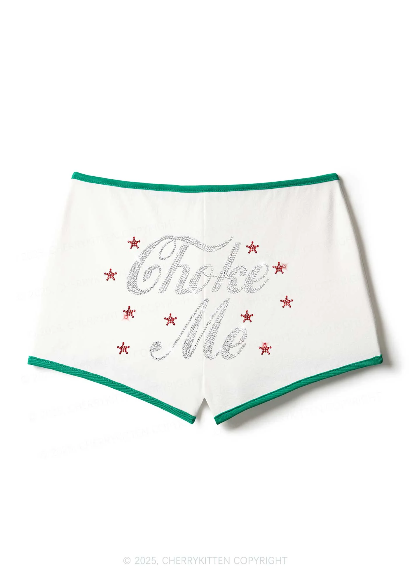 Rhinestone Choke Me Y2K Booty Shorts Cherrykitten - Image 3