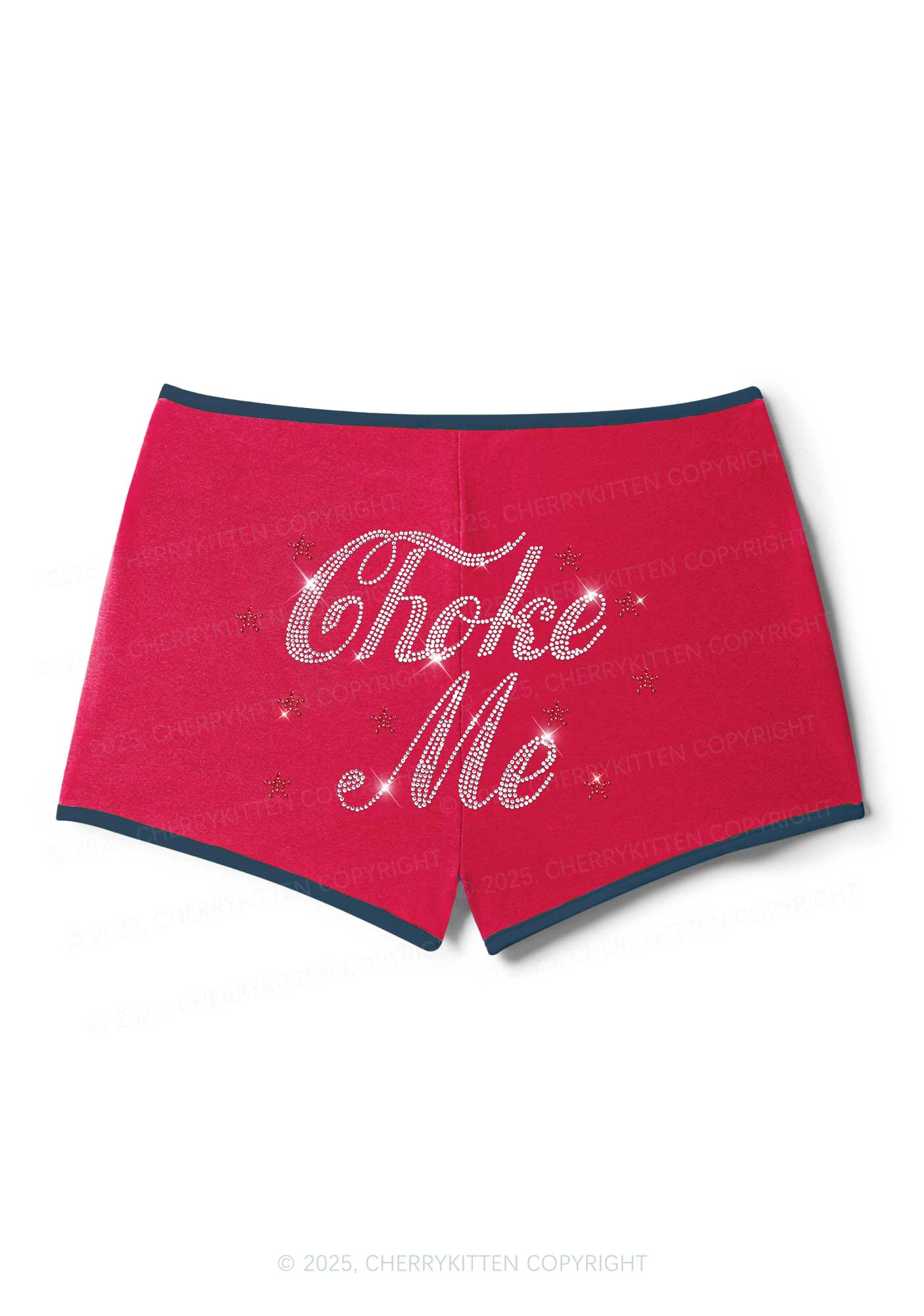 Rhinestone Choke Me Y2K Booty Shorts Cherrykitten - Image 4