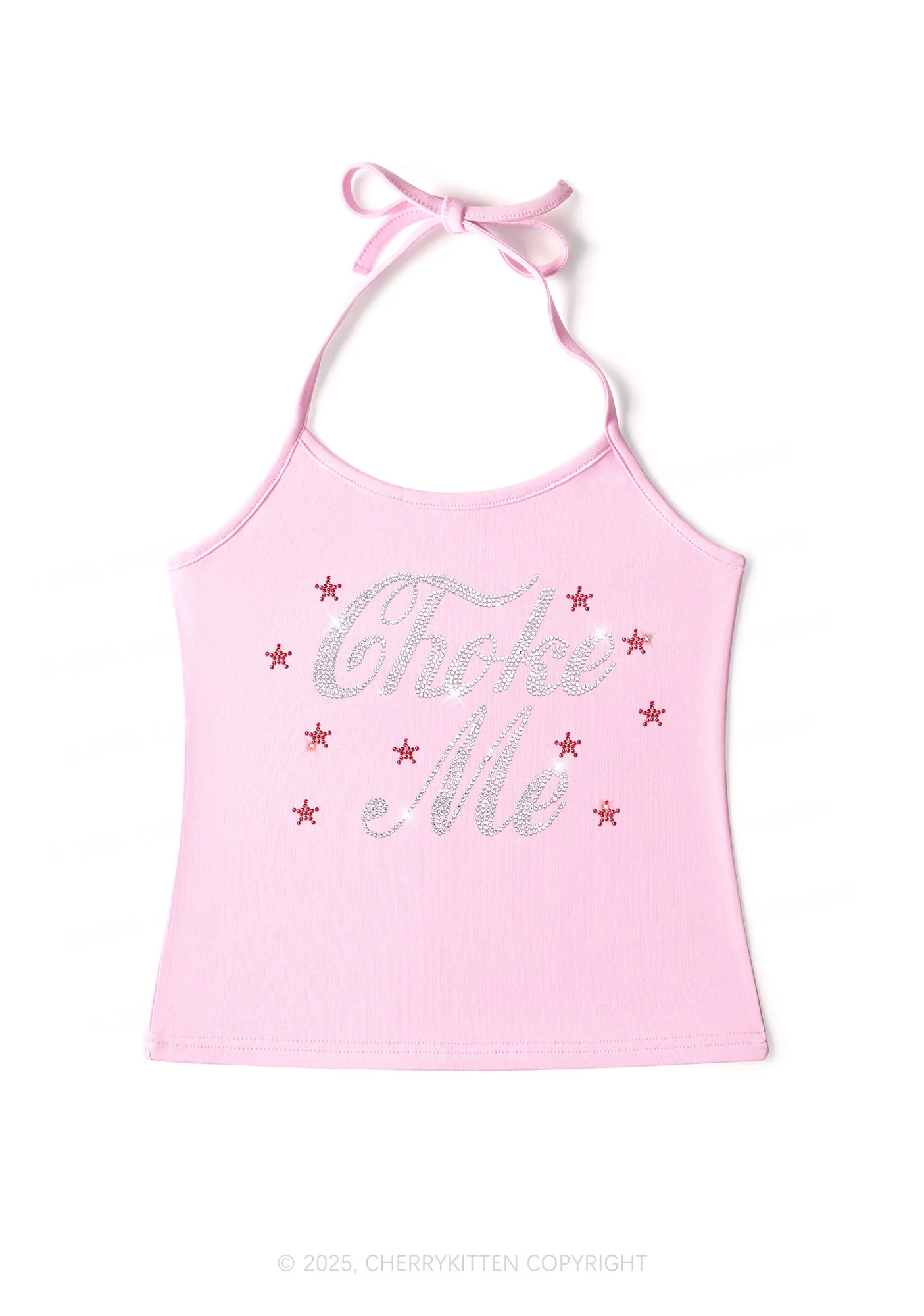 Rhinestone Choke Me Y2K Halter Neck Cami Cherrykitten - Image 4