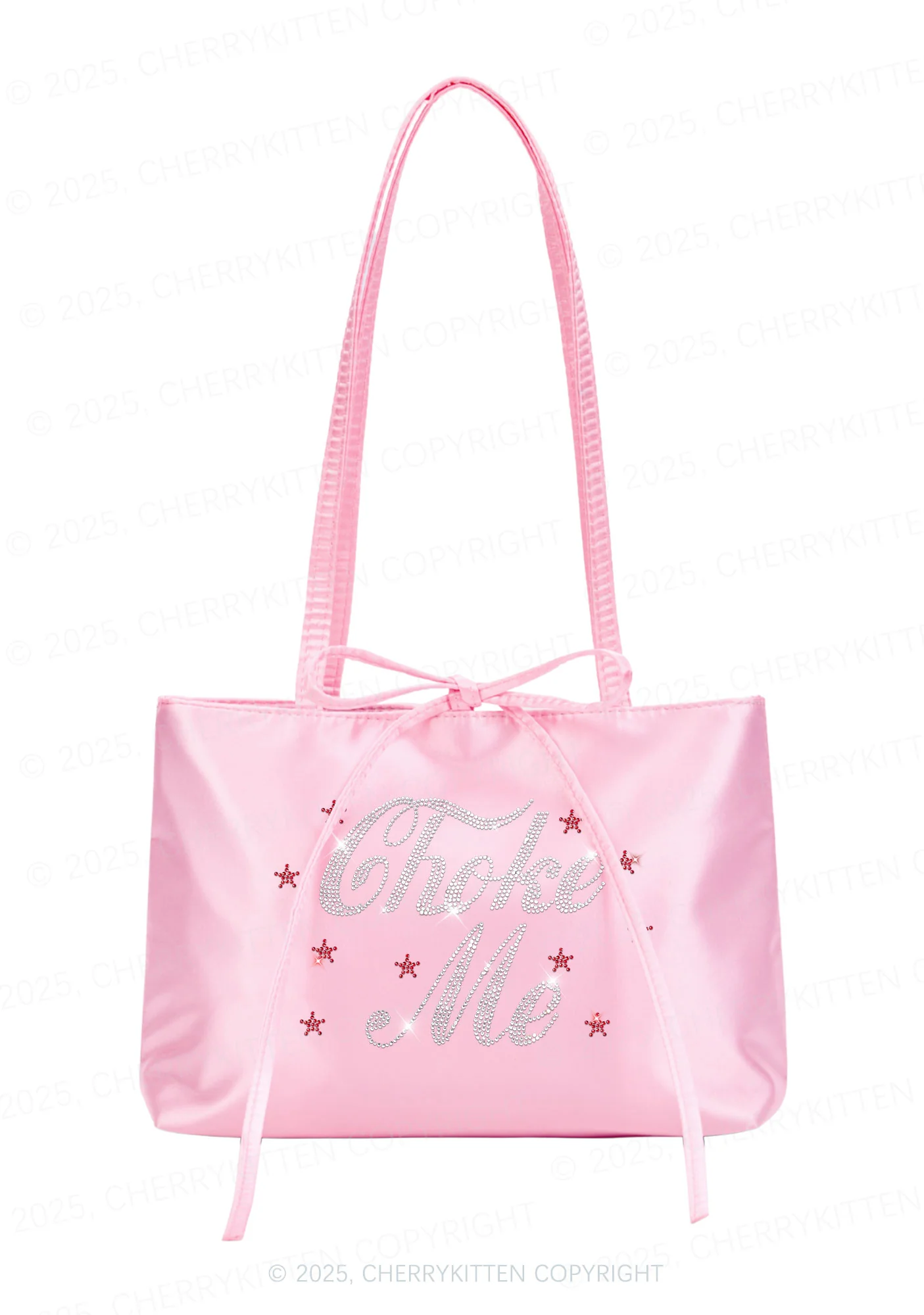 Rhinestone Choke Me Y2K Satin Bags Cherrykitten - Image 2