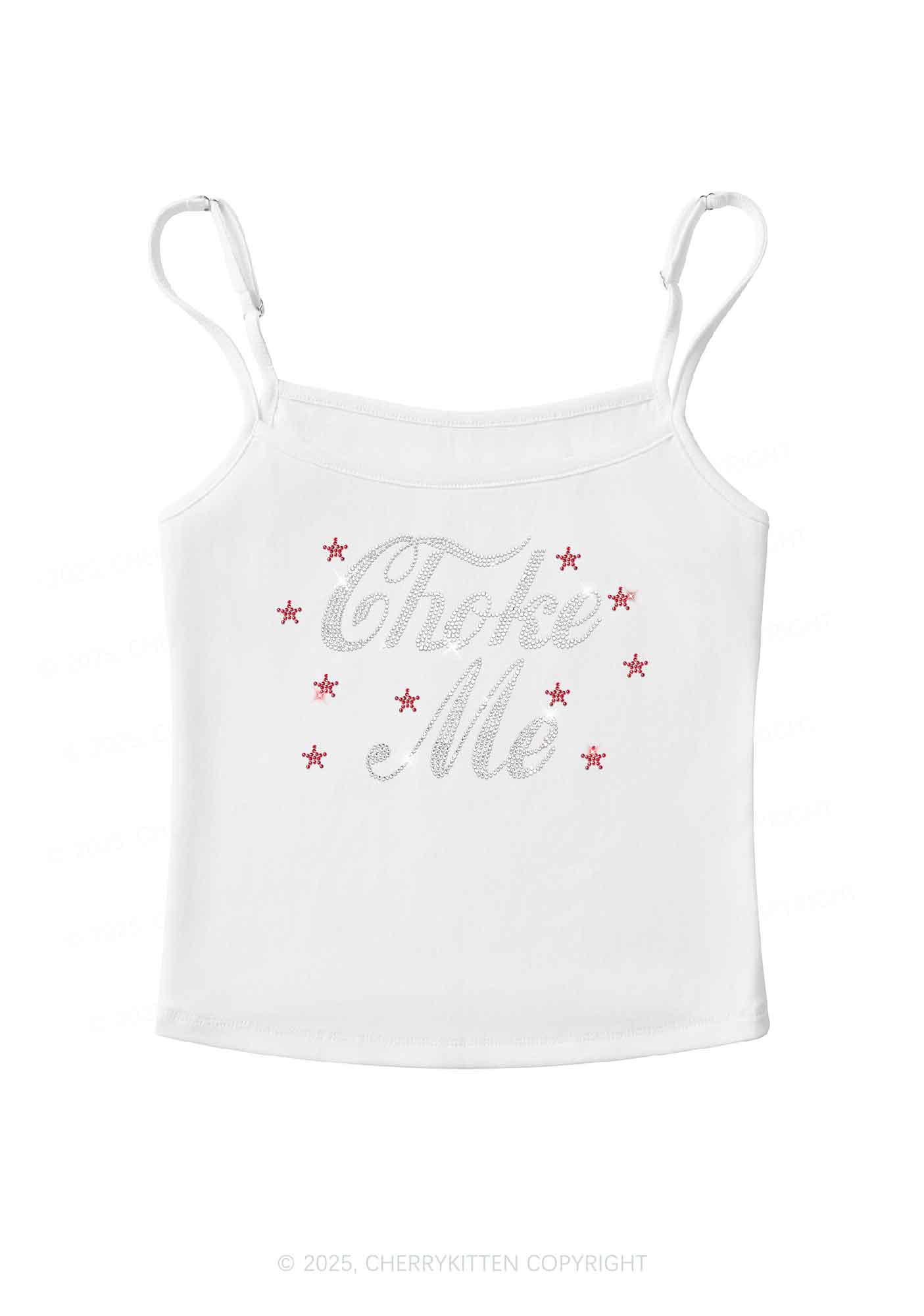 Rhinestone Choke Me Y2K Spaghetti Strap Cami Cherrykitten - Image 3