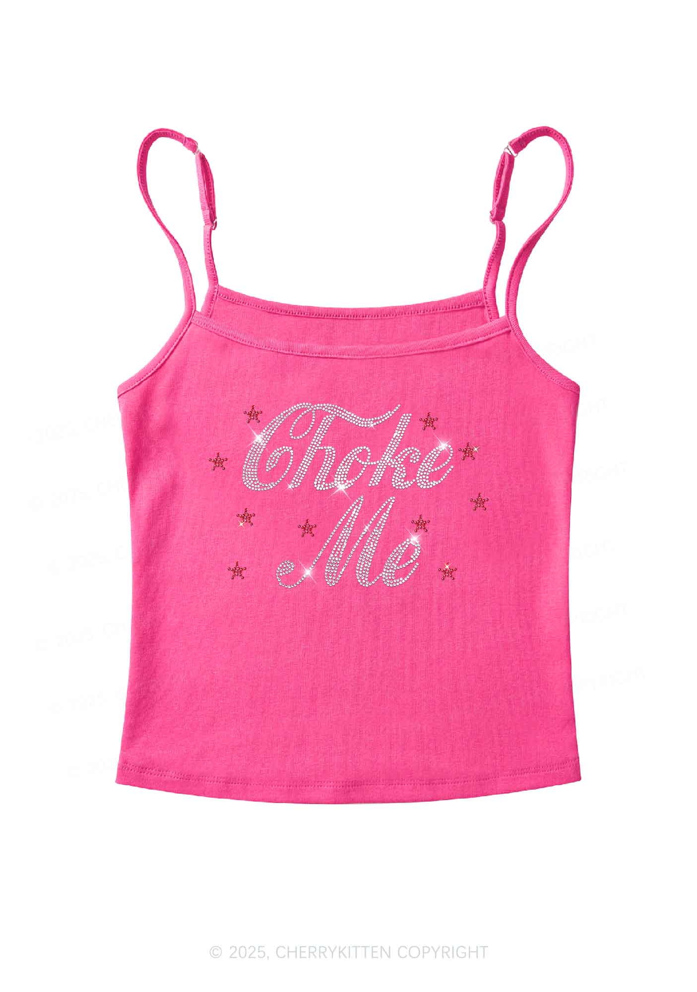 Rhinestone Choke Me Y2K Spaghetti Strap Cami Cherrykitten - Image 5