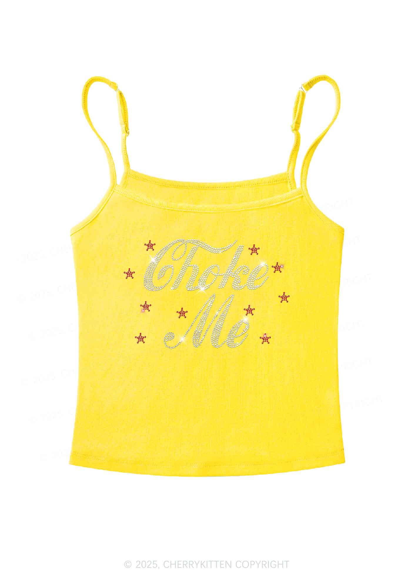 Rhinestone Choke Me Y2K Spaghetti Strap Cami Cherrykitten - Image 7