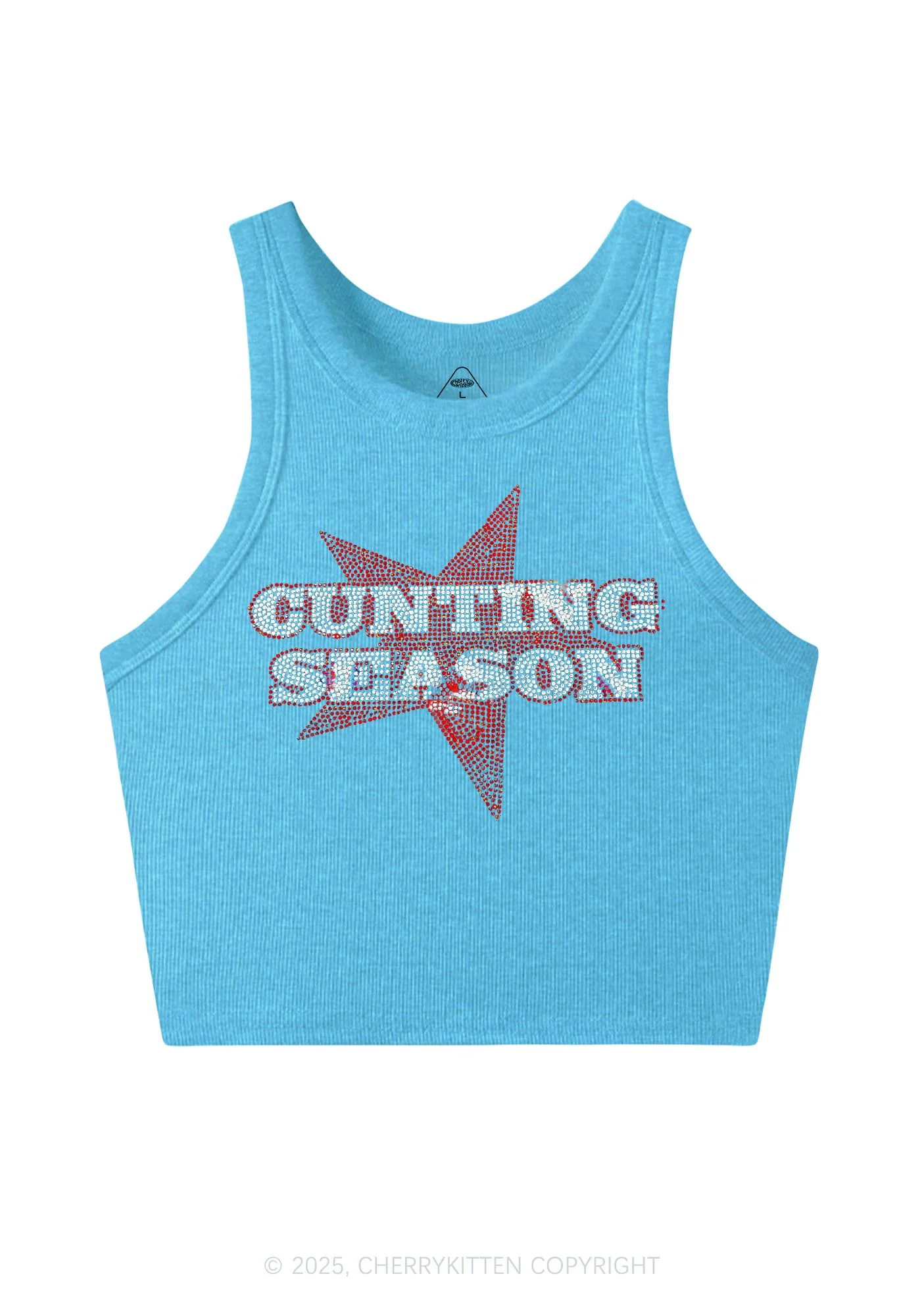 Rhinestone Cunting Season Y2K Crop Tank Top Cherrykitten - Image 5