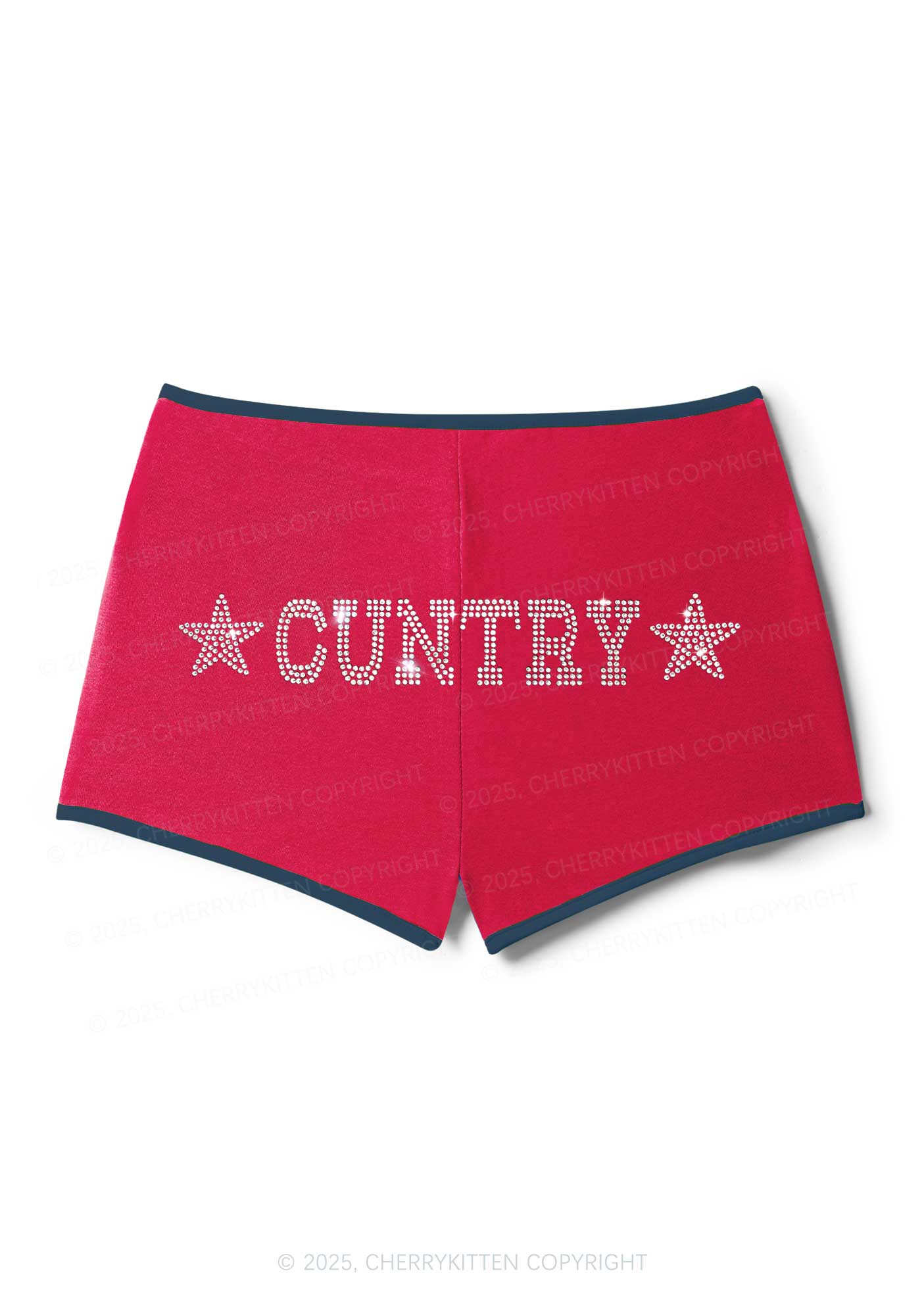 Rhinestone Cuntry Y2K Booty Shorts Cherrykitten - Image 3
