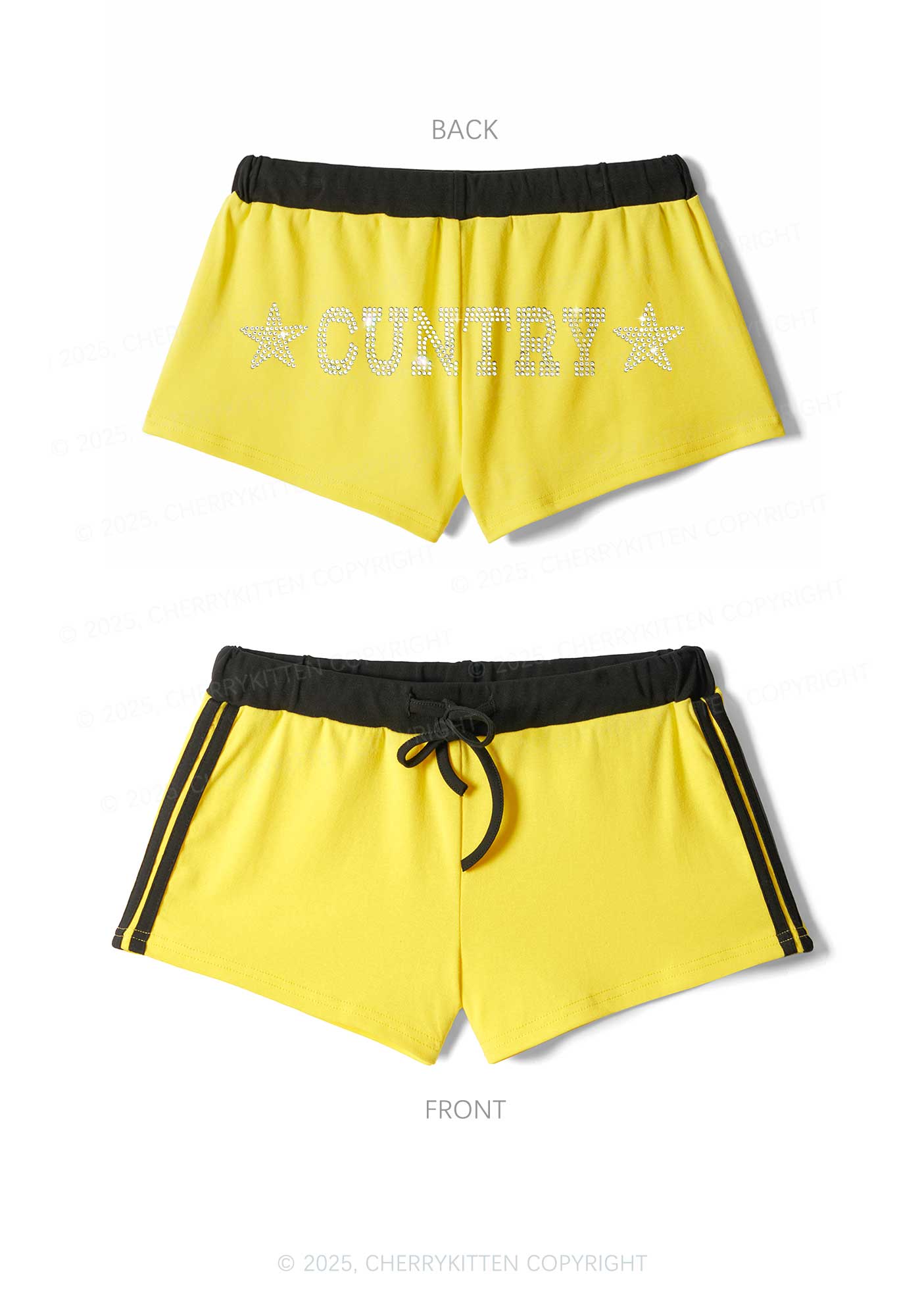 Rhinestone Cuntry Y2K Drawstring Mini Shorts Cherrykitten - Image 6