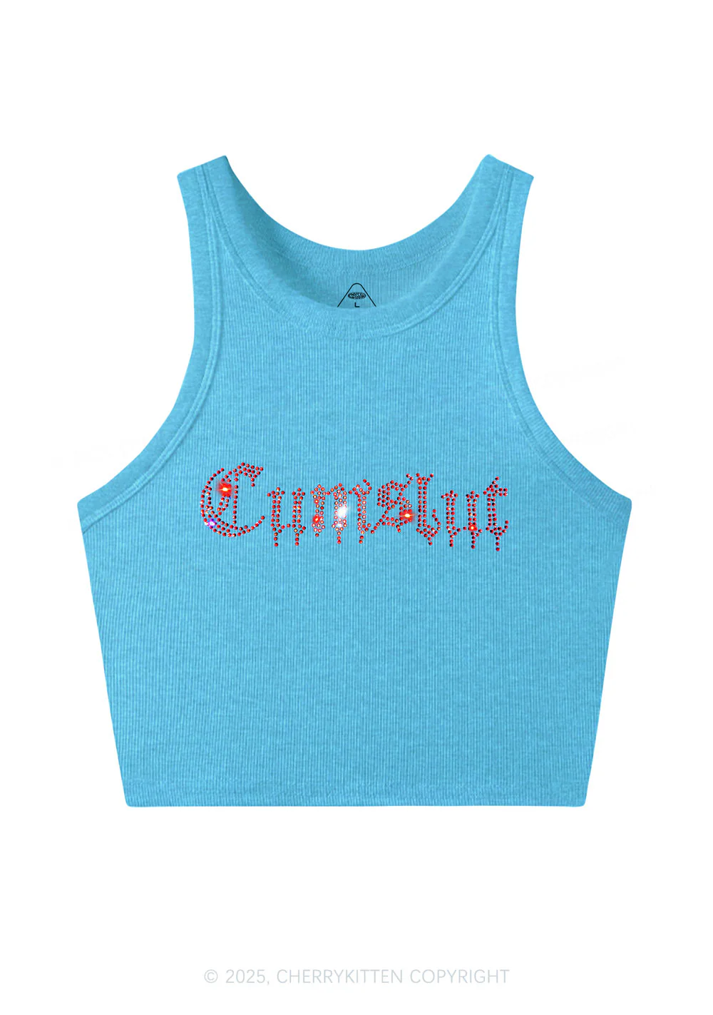 Rhinestone Cxmslxt Y2K Crop Tank Top Cherrykitten - Image 4