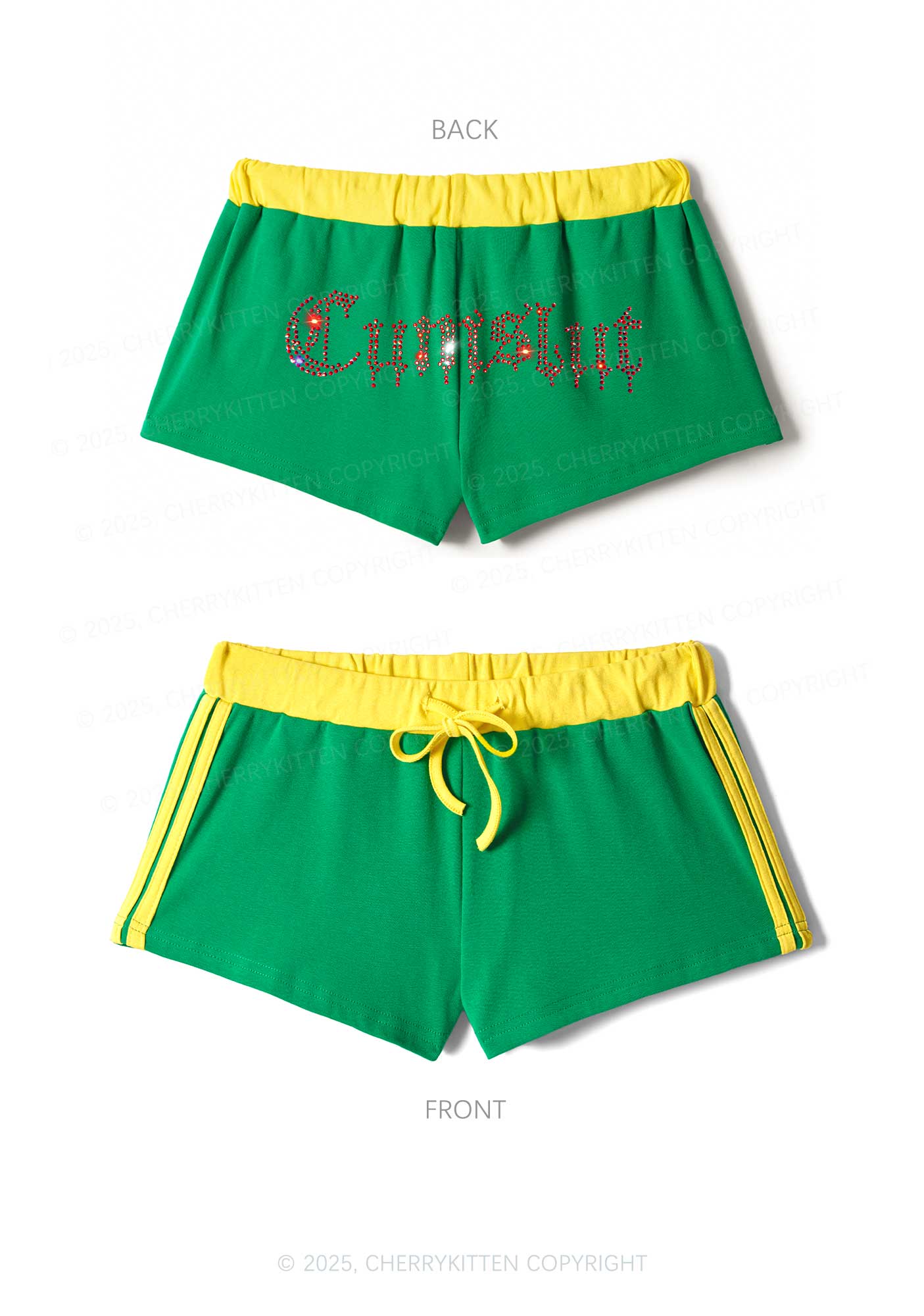 Rhinestone Cxmslxt Y2K Drawstring Mini Shorts Cherrykitten - Image 5