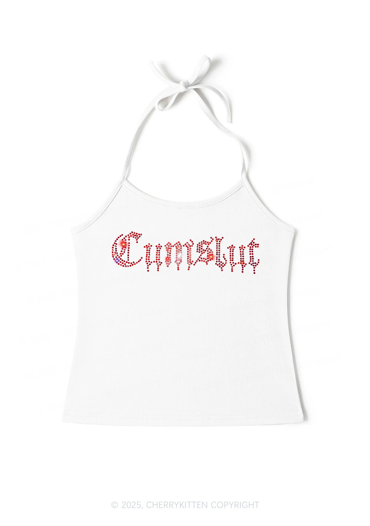 Rhinestone Cxmslxt Y2K Halter Neck Cami Cherrykitten - Image 2