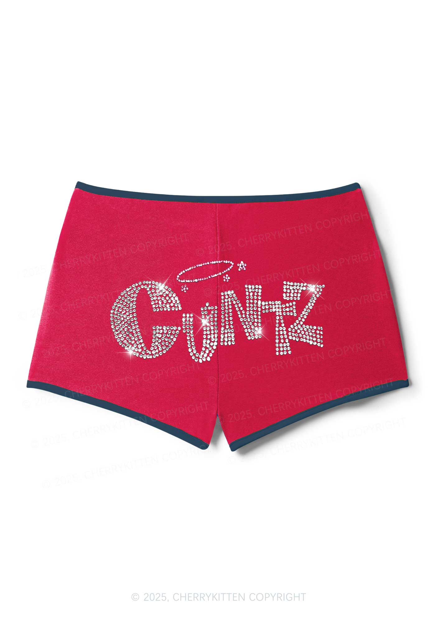 Rhinestone Cxntz Y2K Booty Shorts Cherrykitten - Image 4