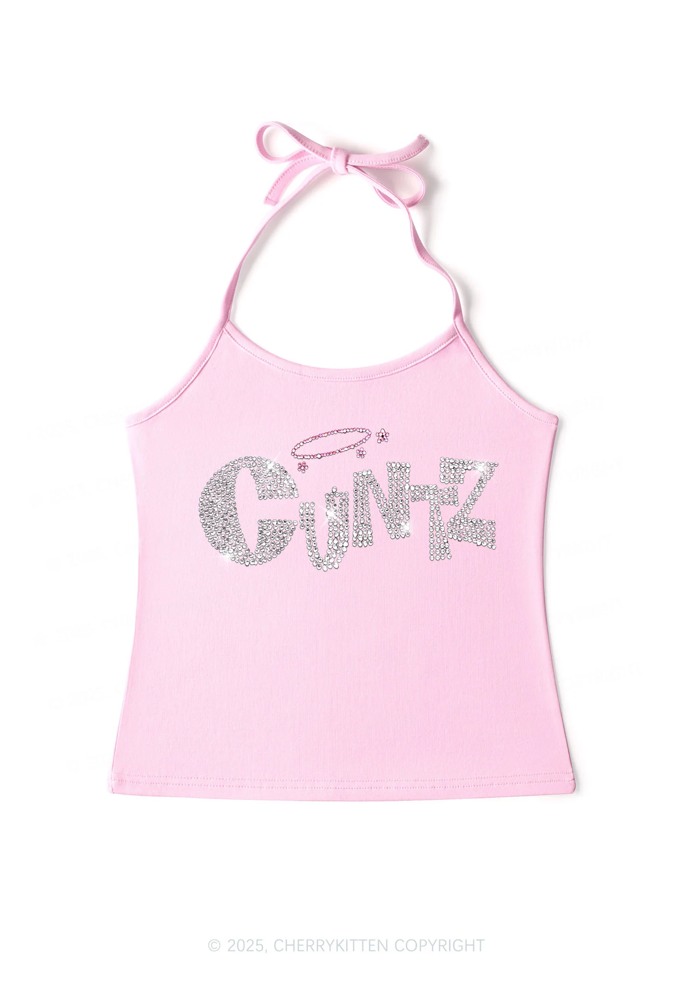Rhinestone Cxntz Y2K Halter Neck Cami Cherrykitten - Image 4