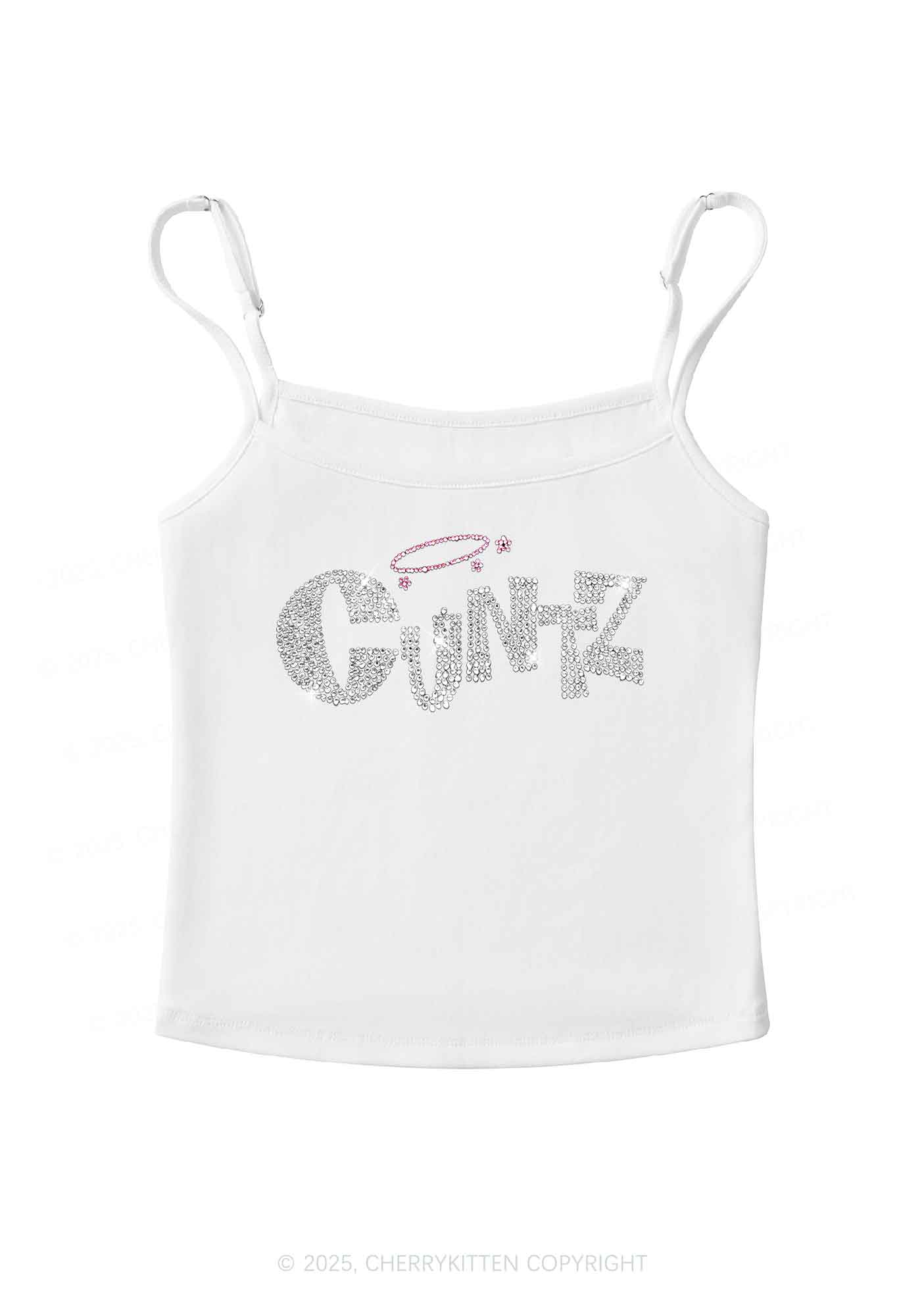 Rhinestone Cxntz Y2K Spaghetti Strap Cami Cherrykitten - Image 4