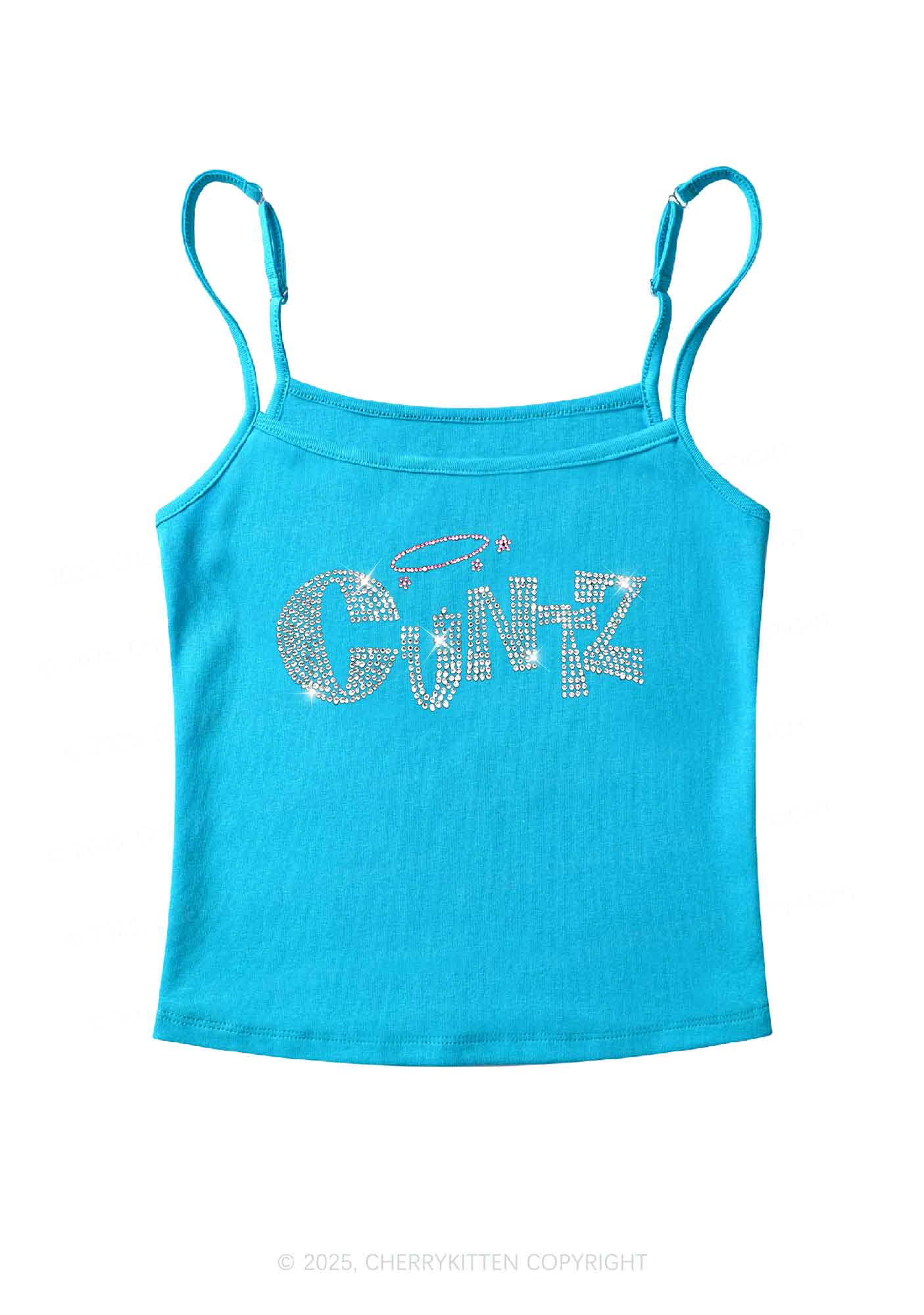 Rhinestone Cxntz Y2K Spaghetti Strap Cami Cherrykitten - Image 5