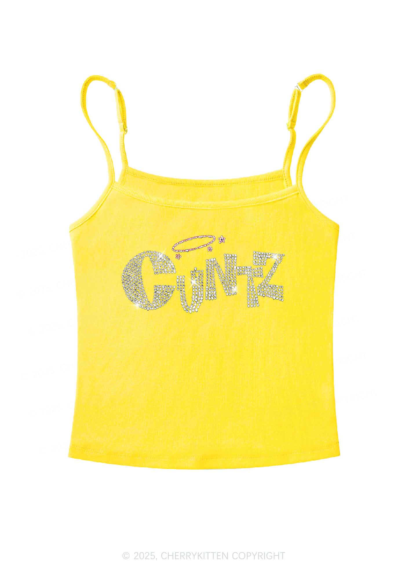 Rhinestone Cxntz Y2K Spaghetti Strap Cami Cherrykitten - Image 7