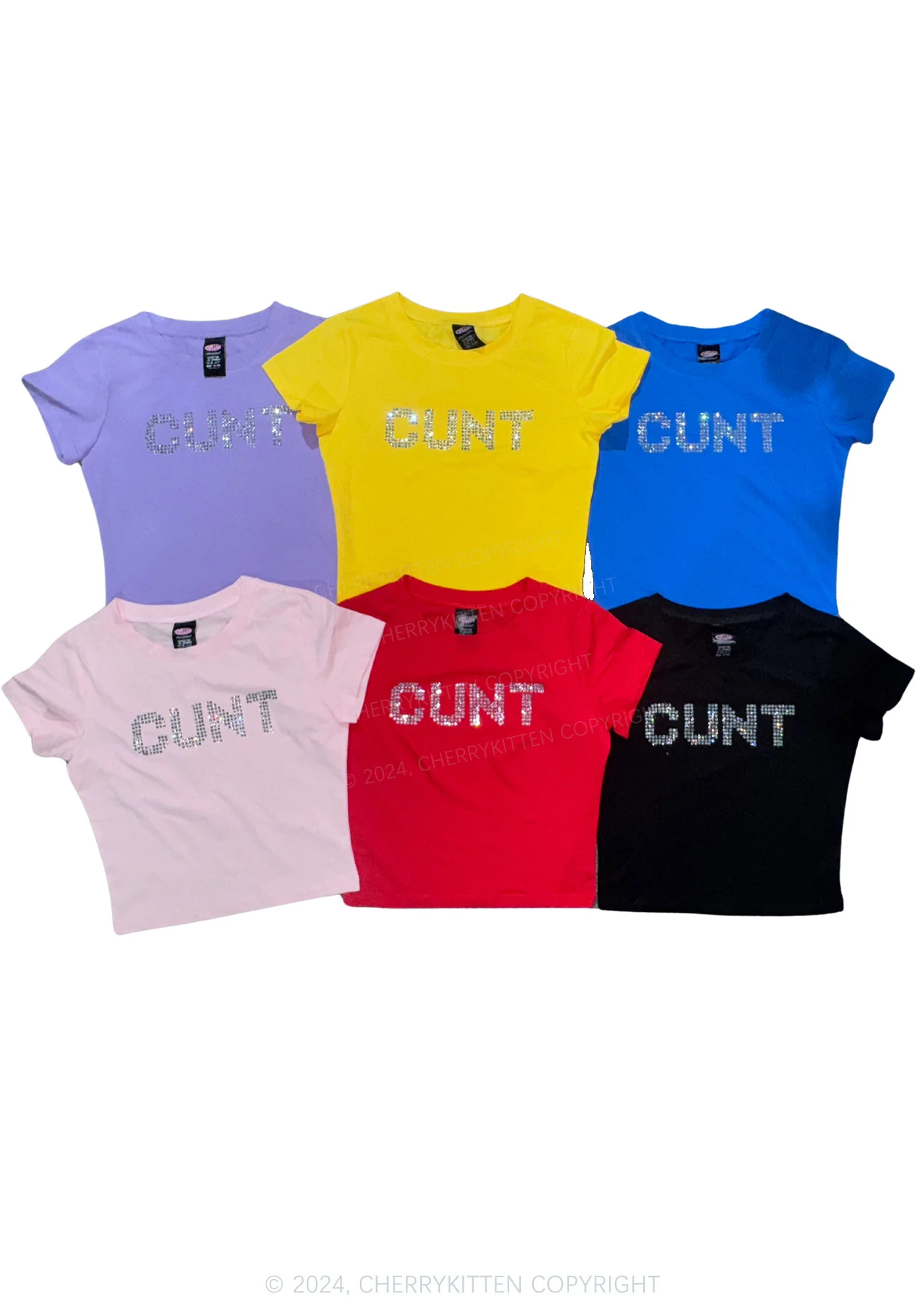 Rhinestone Cxxt Y2K Baby Tee Cherrykitten - Image 10
