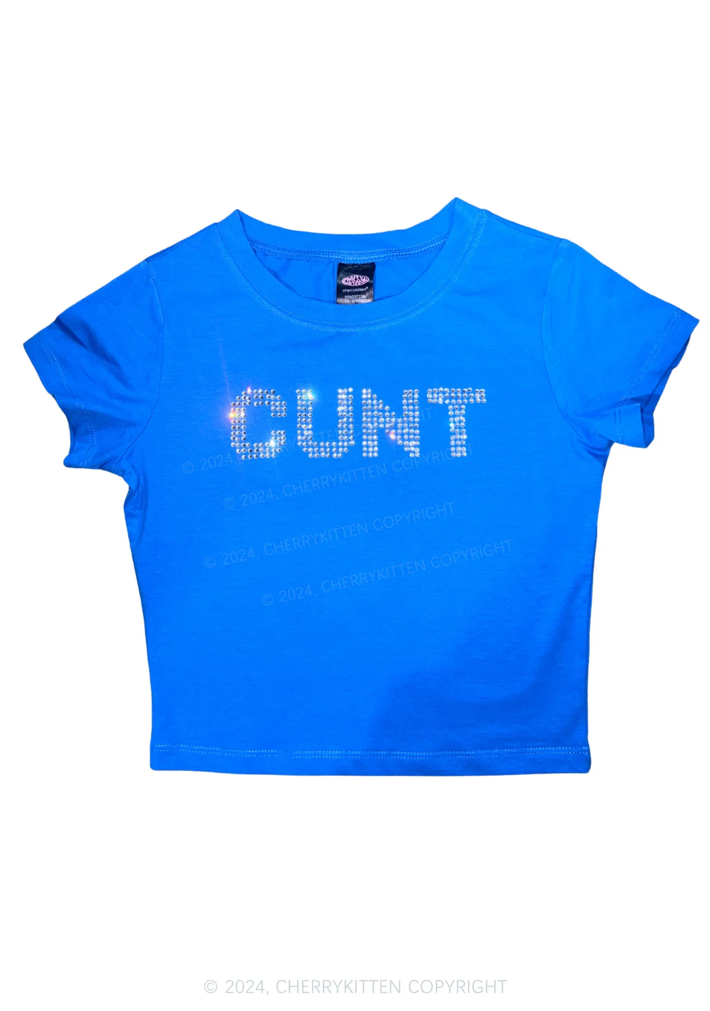 Rhinestone Cxxt Y2K Baby Tee Cherrykitten - Image 13