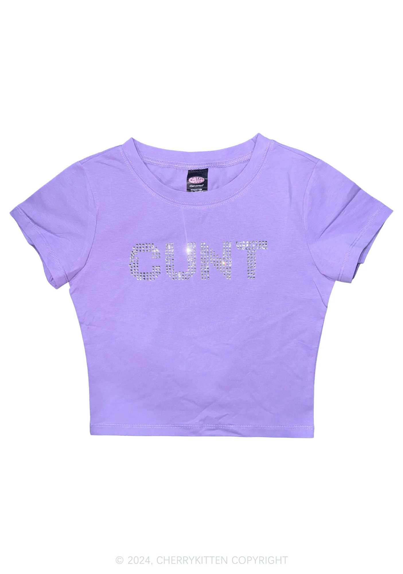 Rhinestone Cxxt Y2K Baby Tee Cherrykitten - Image 15