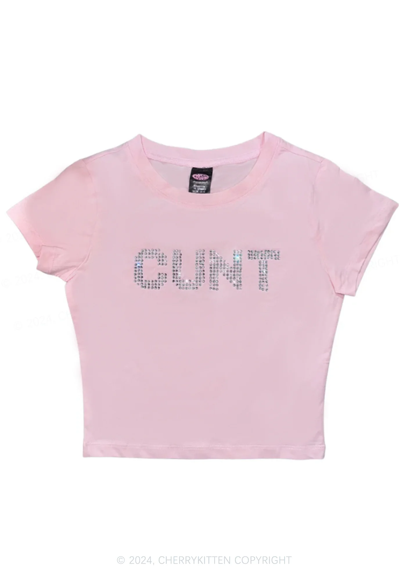 Rhinestone Cxxt Y2K Baby Tee Cherrykitten - Image 17