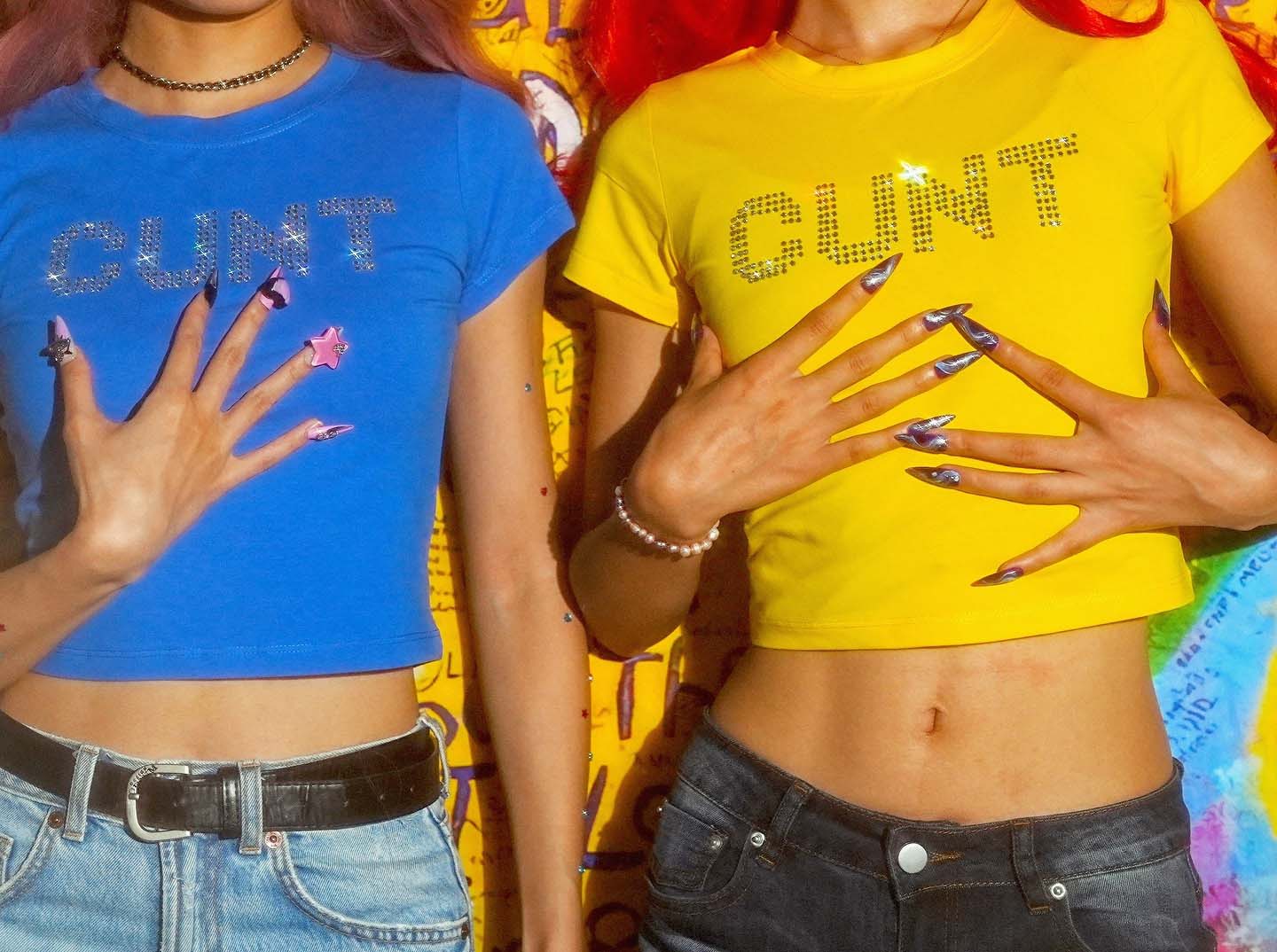 Rhinestone Dumb Blonde Y2K Baby Tee Cherrykitten - Image 6