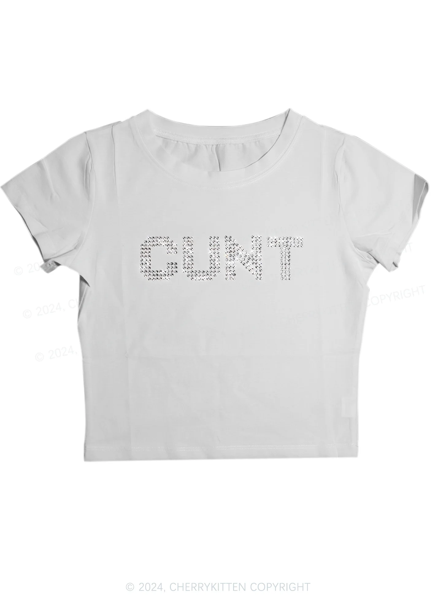 Rhinestone Cxxt Y2K Baby Tee Cherrykitten - Image 8