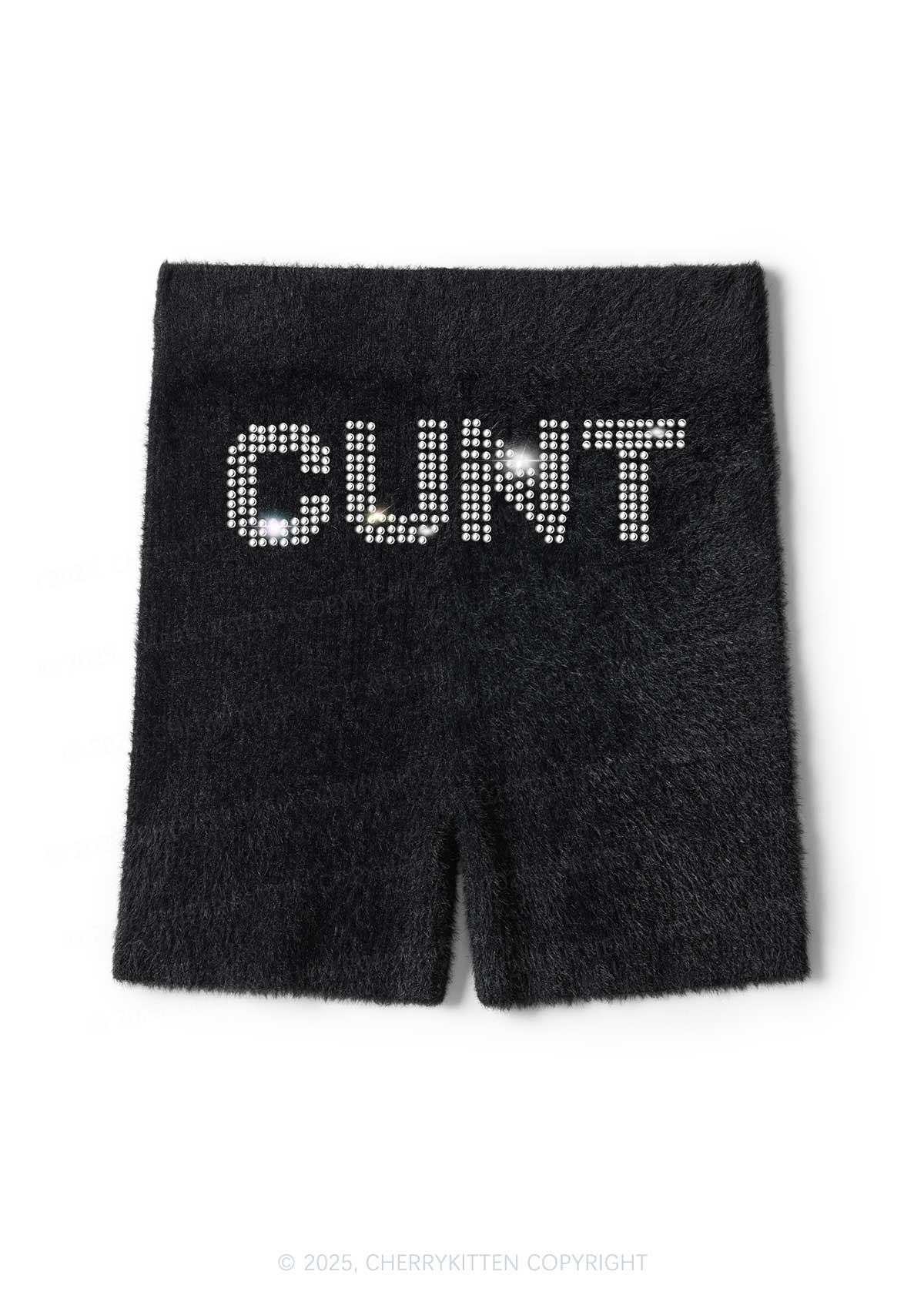 Rhinestone Cxxt Y2K Fluffy Shorts Cherrykitten - Image 2