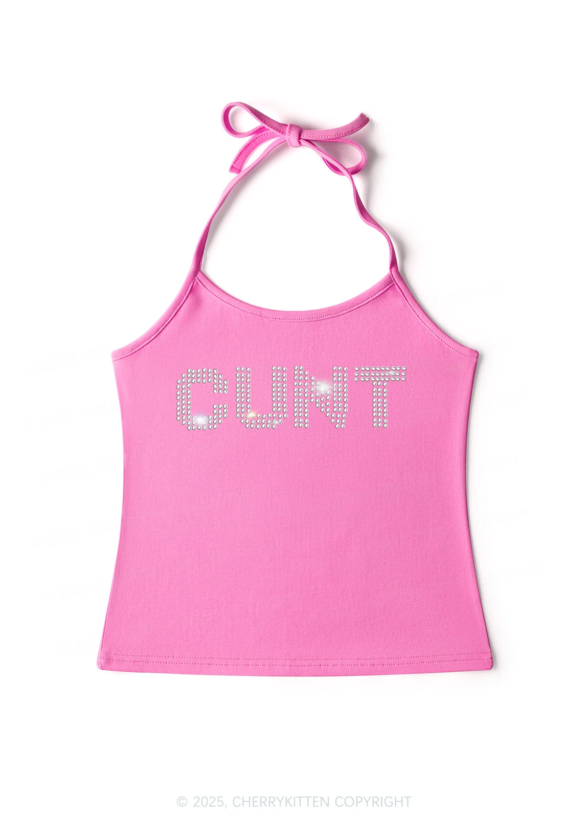 Rhinestone Cxxt Y2K Halter Neck Cami Cherrykitten - Image 3