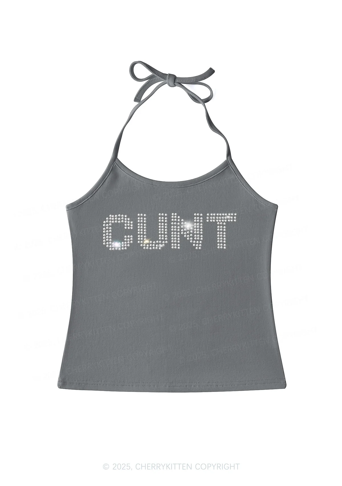 Rhinestone Cxxt Y2K Halter Neck Cami Cherrykitten - Image 4