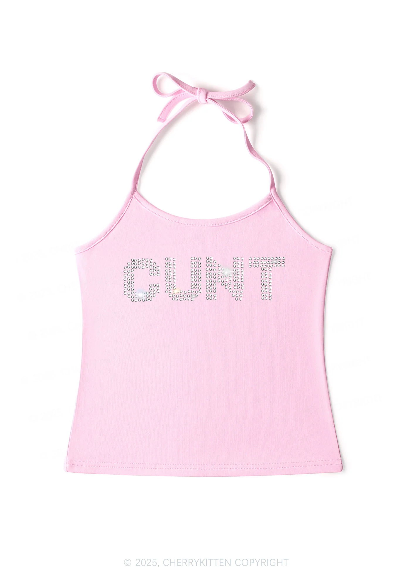 Rhinestone Cxxt Y2K Halter Neck Cami Cherrykitten - Image 5