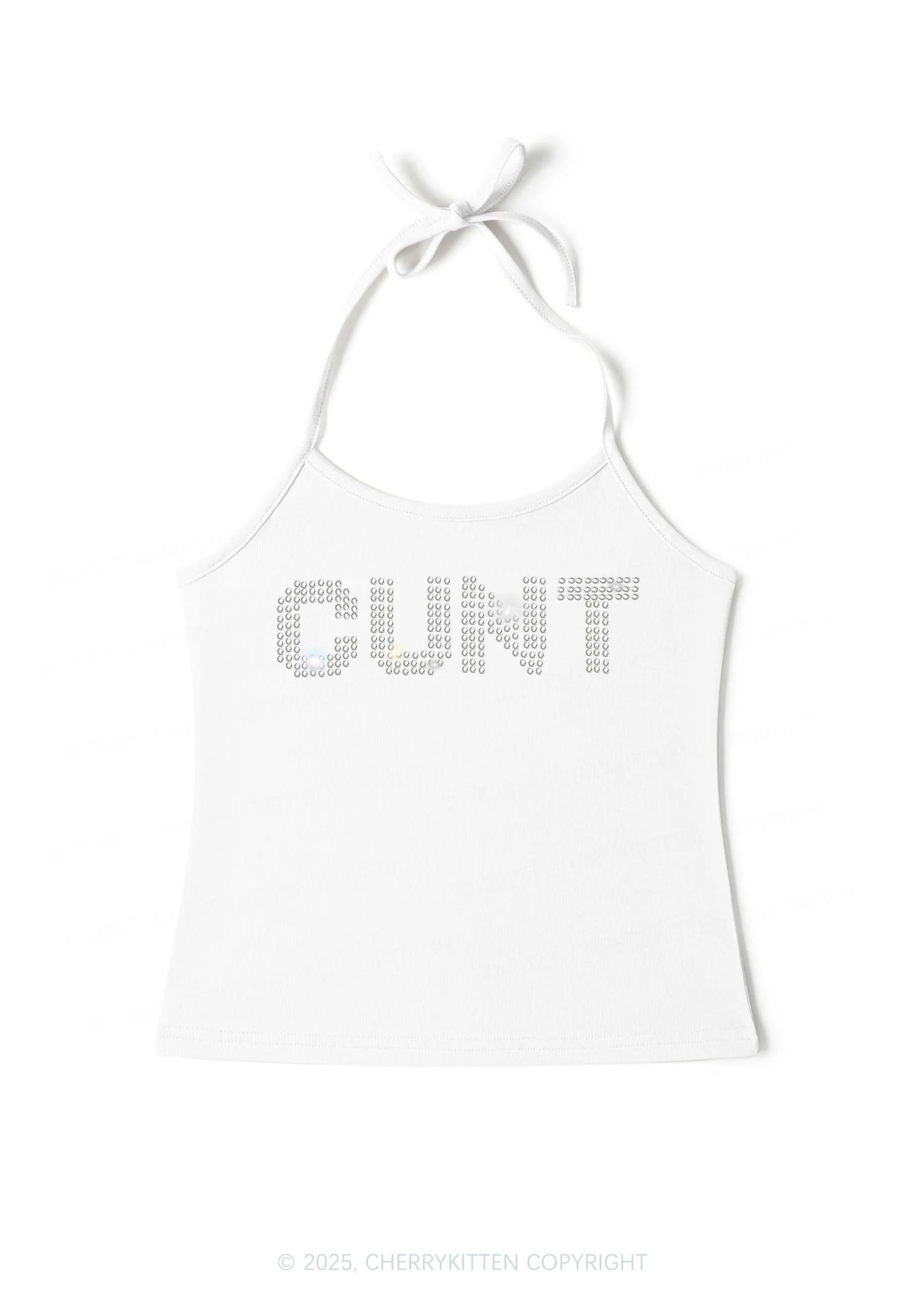 Rhinestone Cxxt Y2K Halter Neck Cami Cherrykitten - Image 6