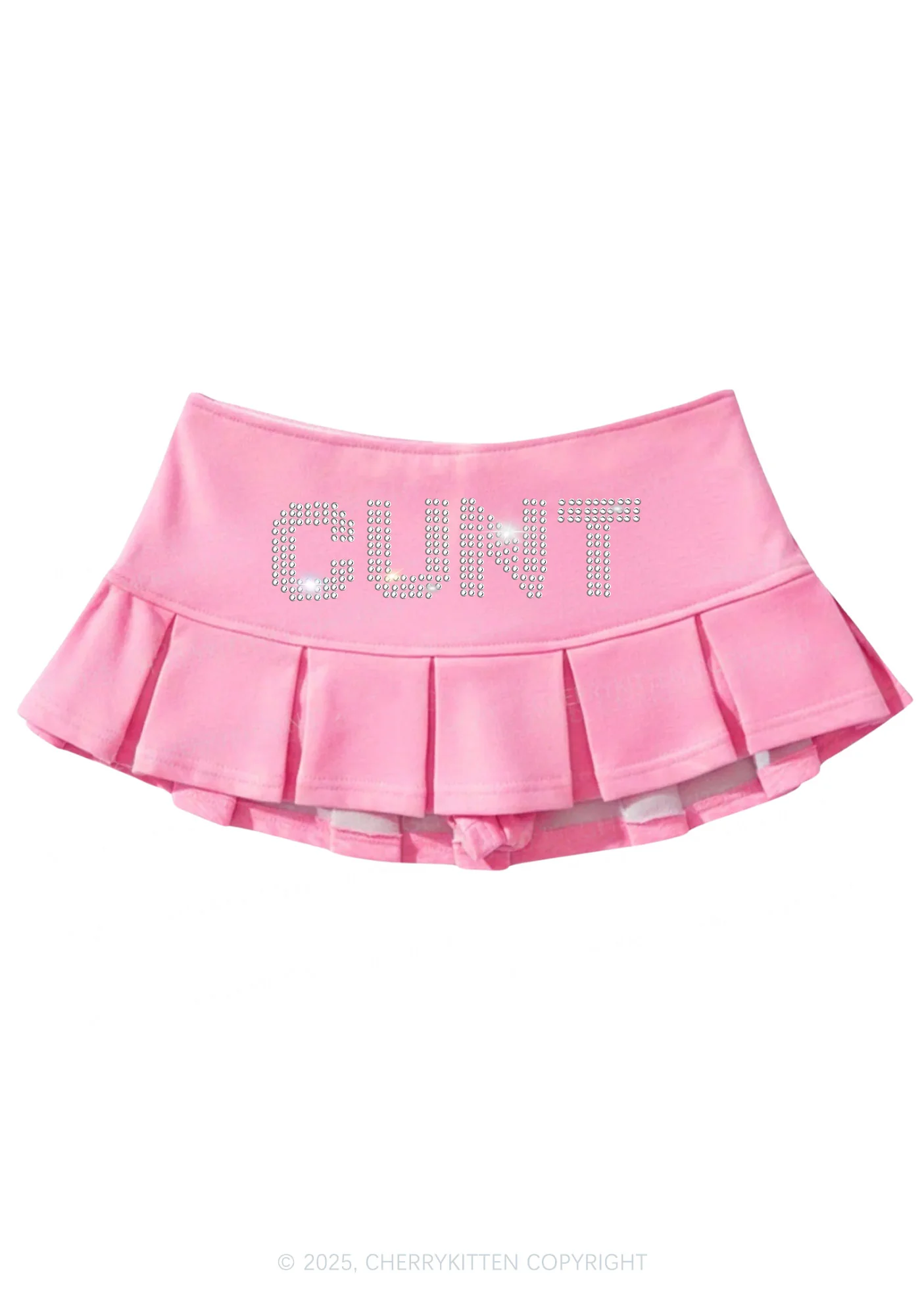 Rhinestone Cxxt Y2K Mini Pleated Skirts Cherrykitten - Image 3