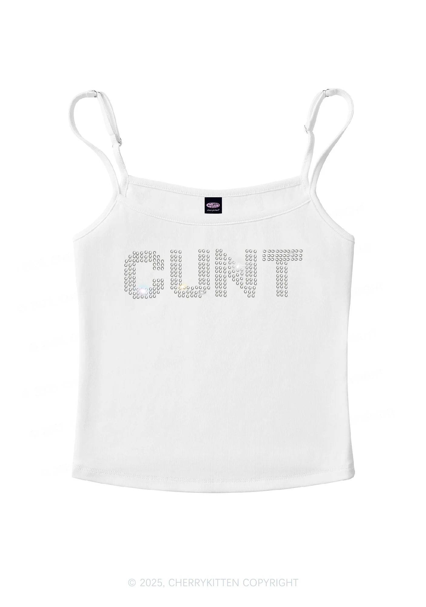 Rhinestone Cxxt Y2K Spaghetti Strap Cami Cherrykitten - Image 3