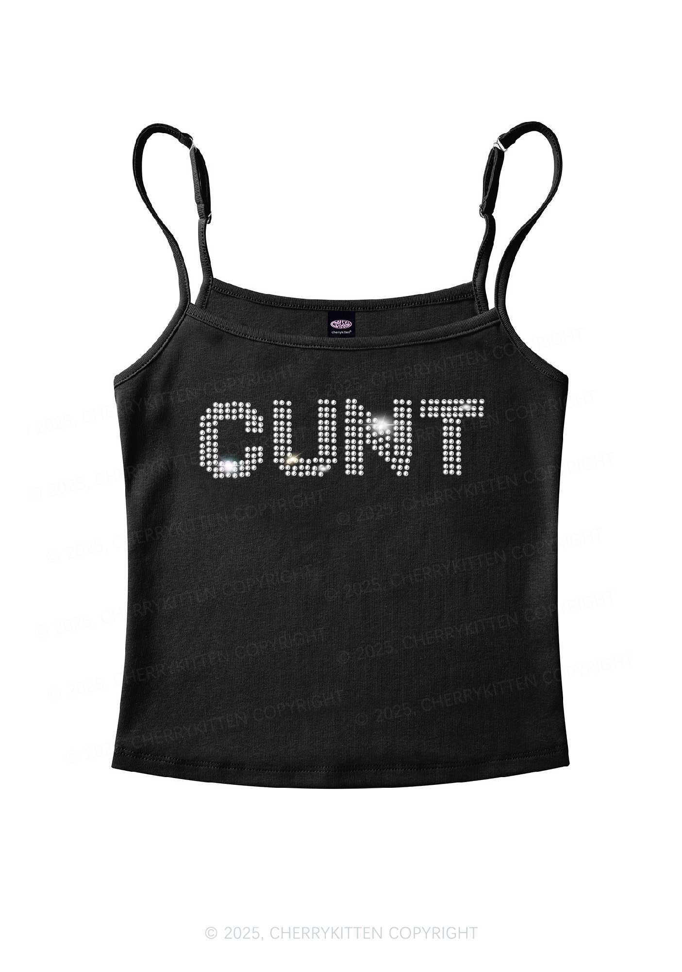 Rhinestone Cxxt Y2K Spaghetti Strap Cami Cherrykitten - Image 5
