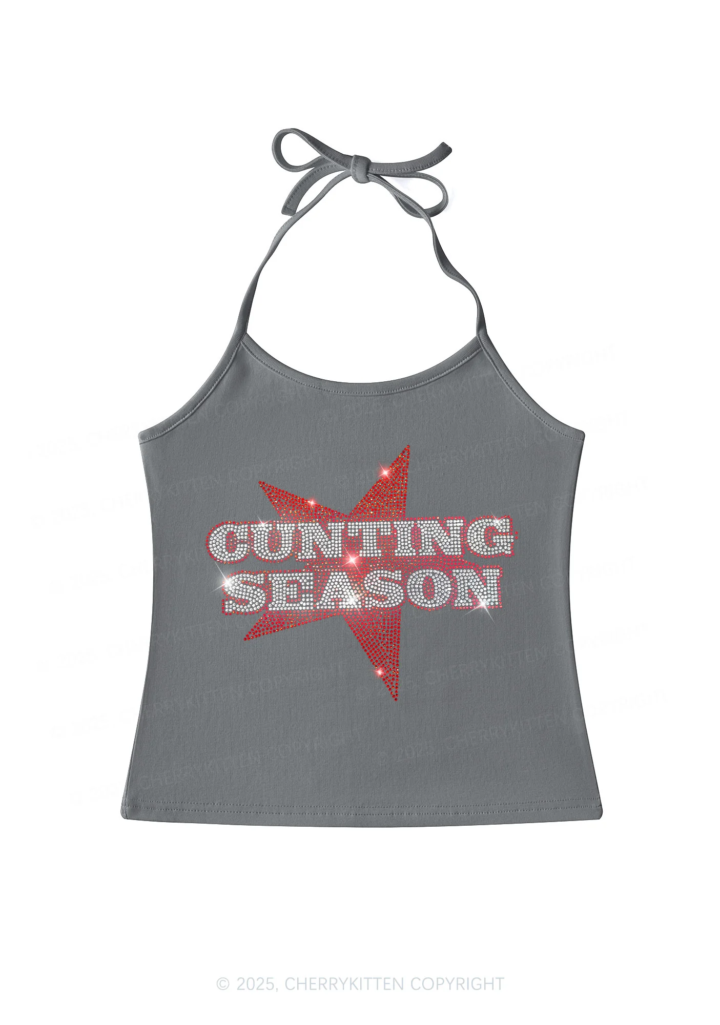 Rhinestone Cxxting Season Y2K Halter Neck Cami Cherrykitten - Image 2