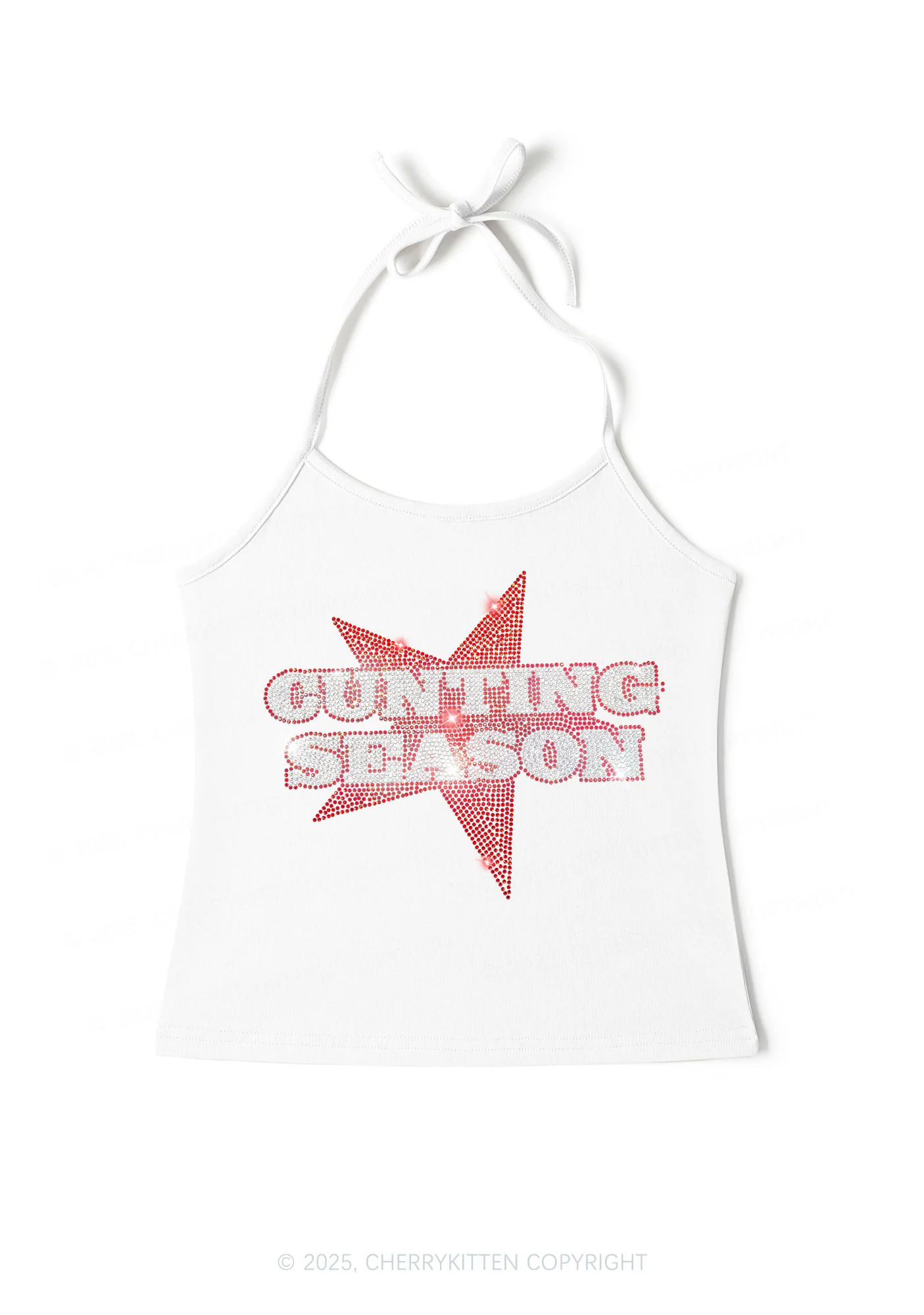 Rhinestone Cxxting Season Y2K Halter Neck Cami Cherrykitten - Image 3
