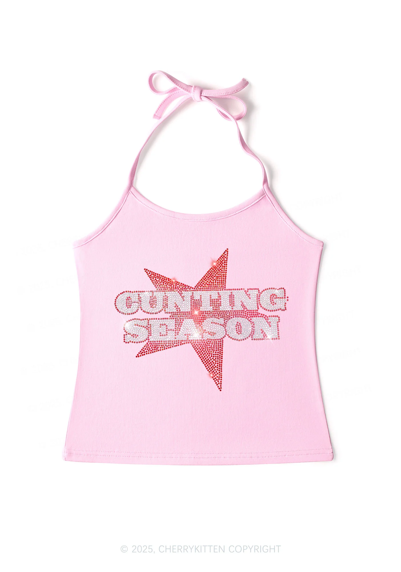 Rhinestone Cxxting Season Y2K Halter Neck Cami Cherrykitten - Image 4