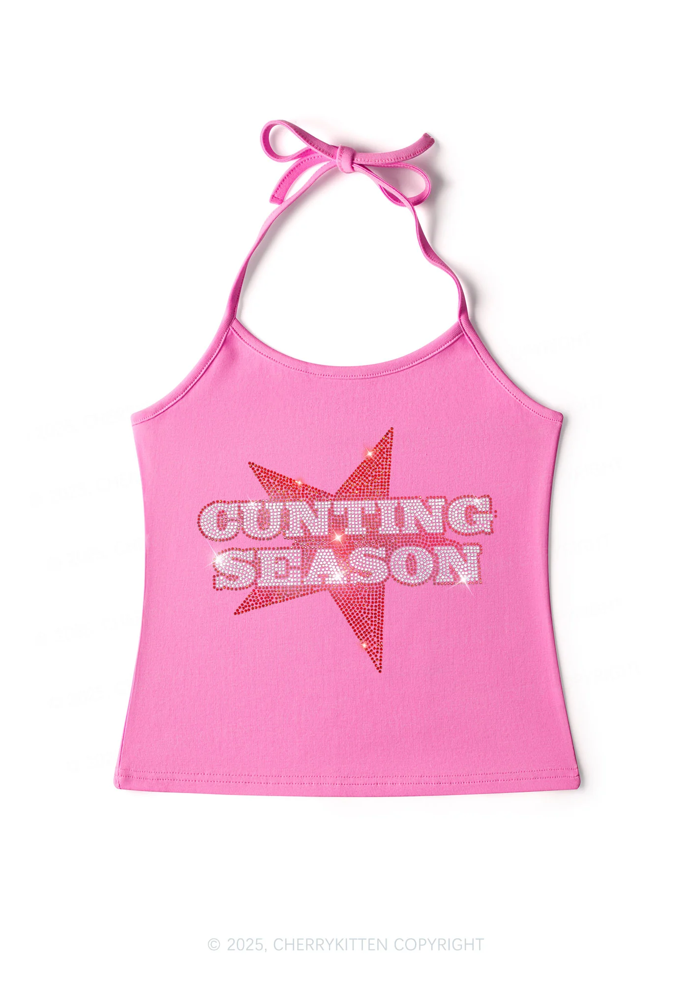 Rhinestone Cxxting Season Y2K Halter Neck Cami Cherrykitten - Image 5