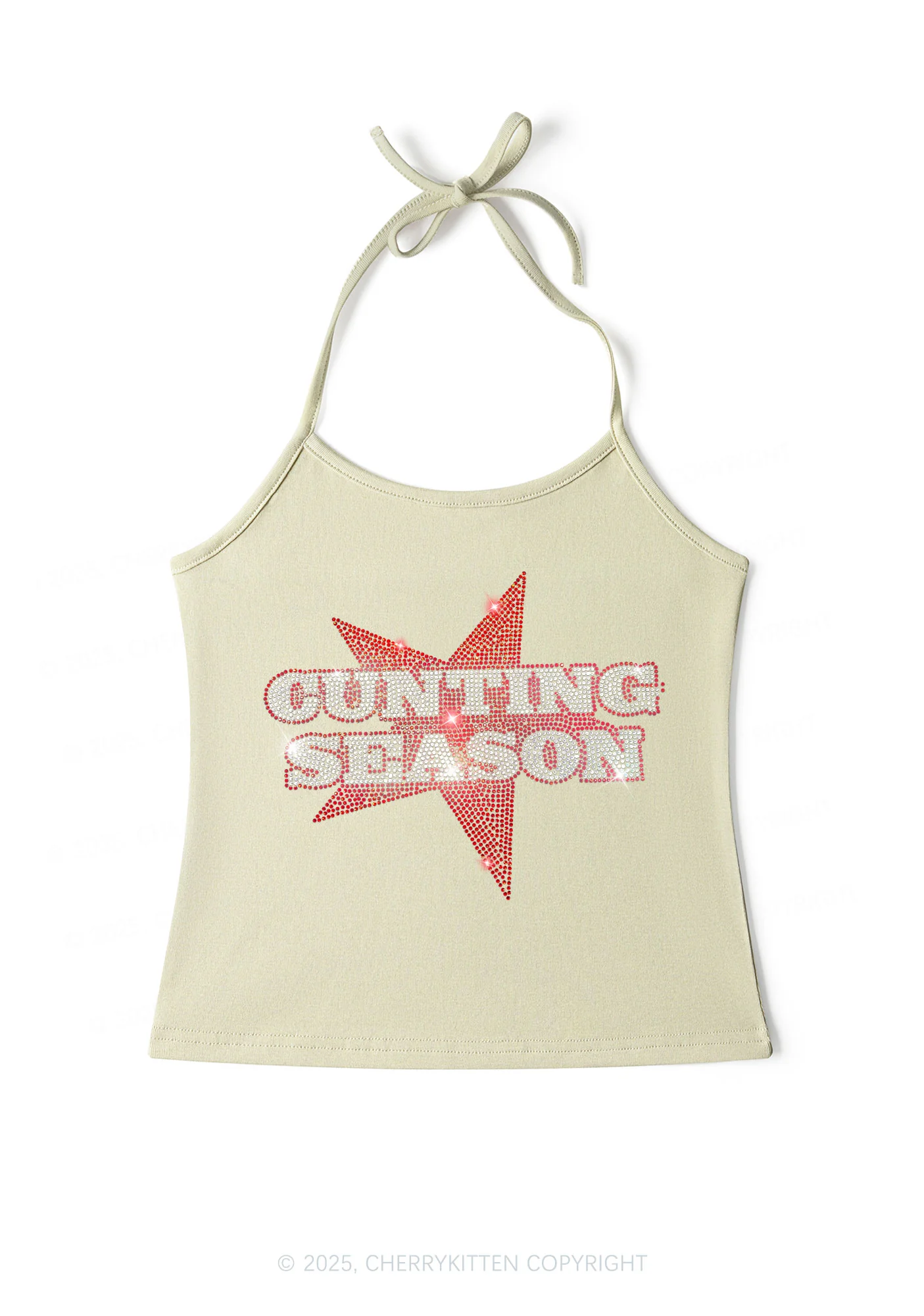 Rhinestone Cxxting Season Y2K Halter Neck Cami Cherrykitten - Image 6