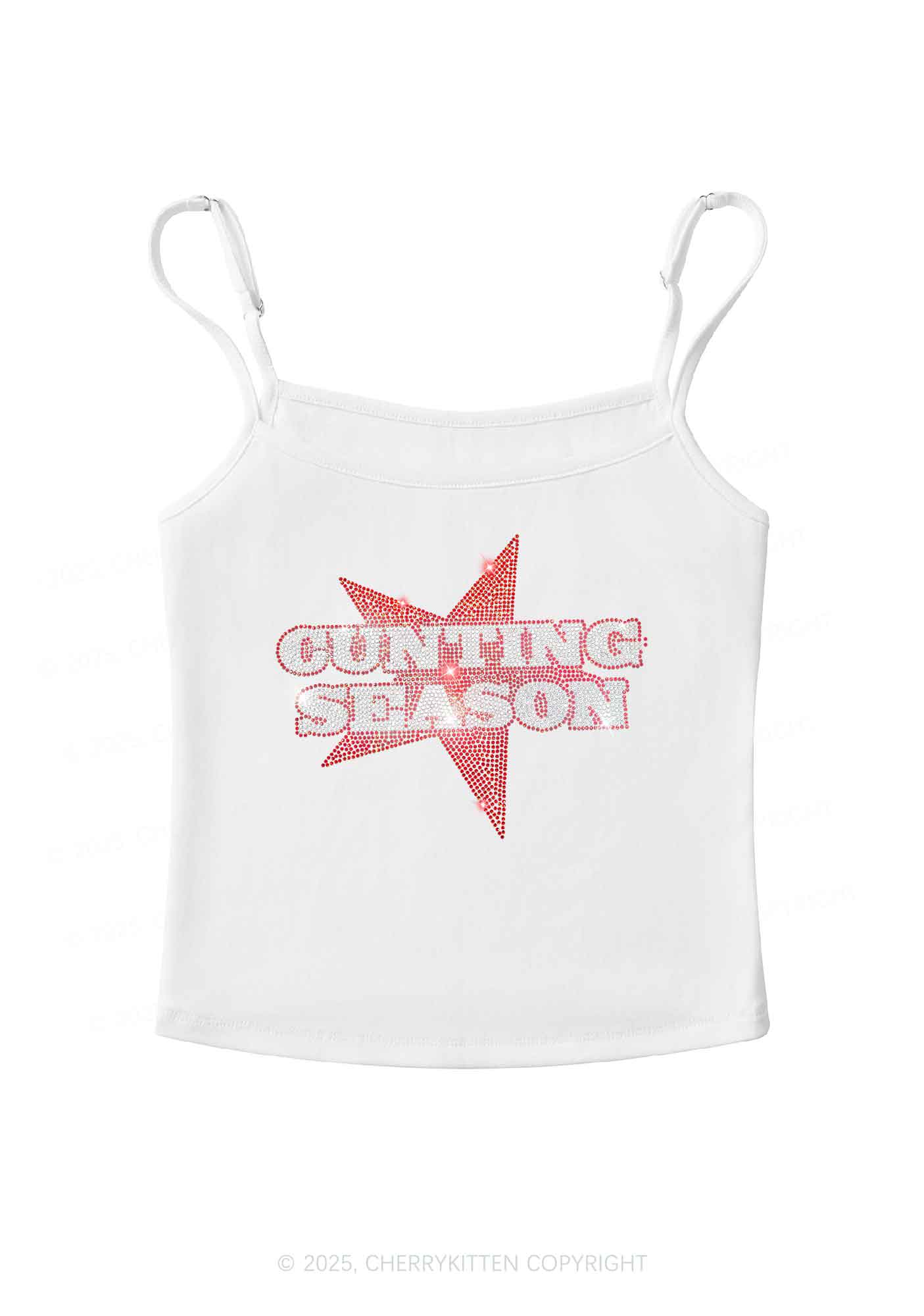 Rhinestone Cxxting Season Y2K Spaghetti Strap Cami Cherrykitten - Image 3