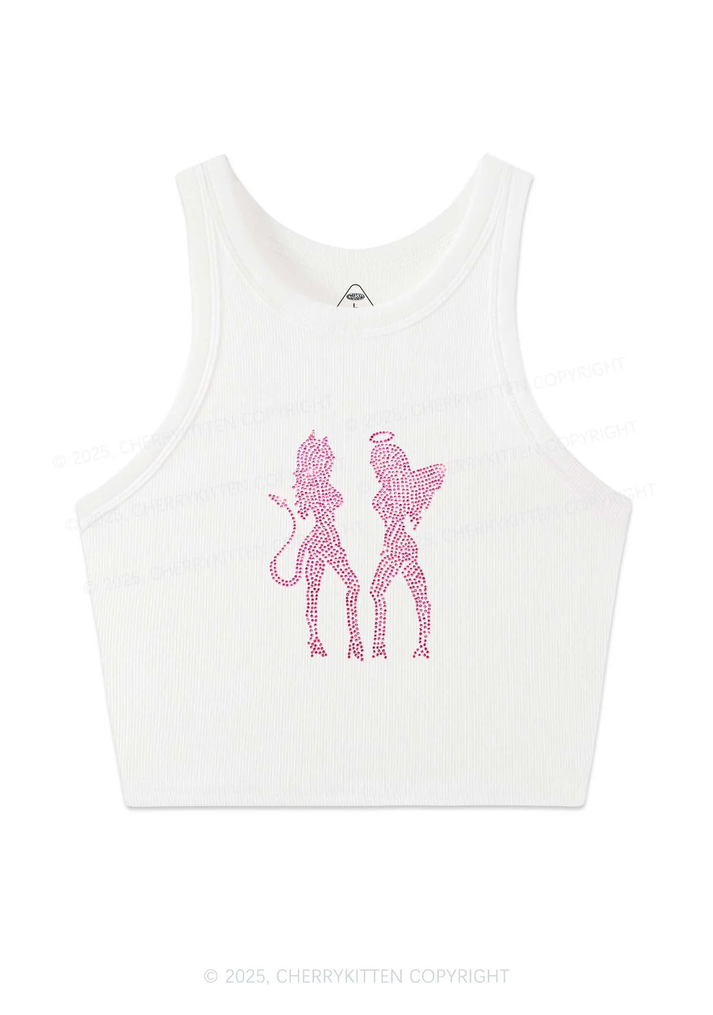 Rhinestone Dancing Girls Y2K Crop Tank Top Cherrykitten - Image 4