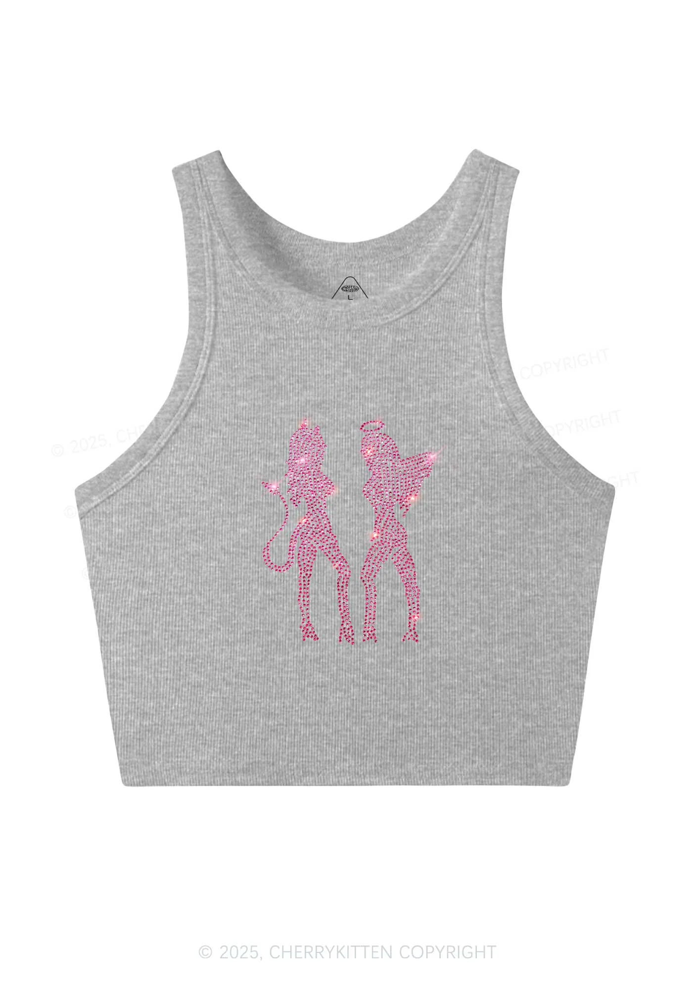 Rhinestone Dancing Girls Y2K Crop Tank Top Cherrykitten - Image 5