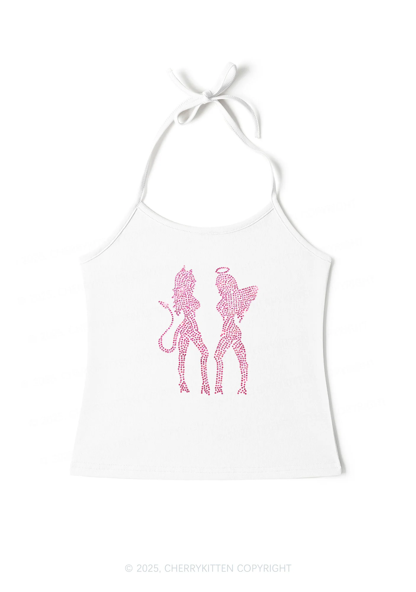Rhinestone Dancing Girls Y2K Halter Neck Cami Cherrykitten - Image 3