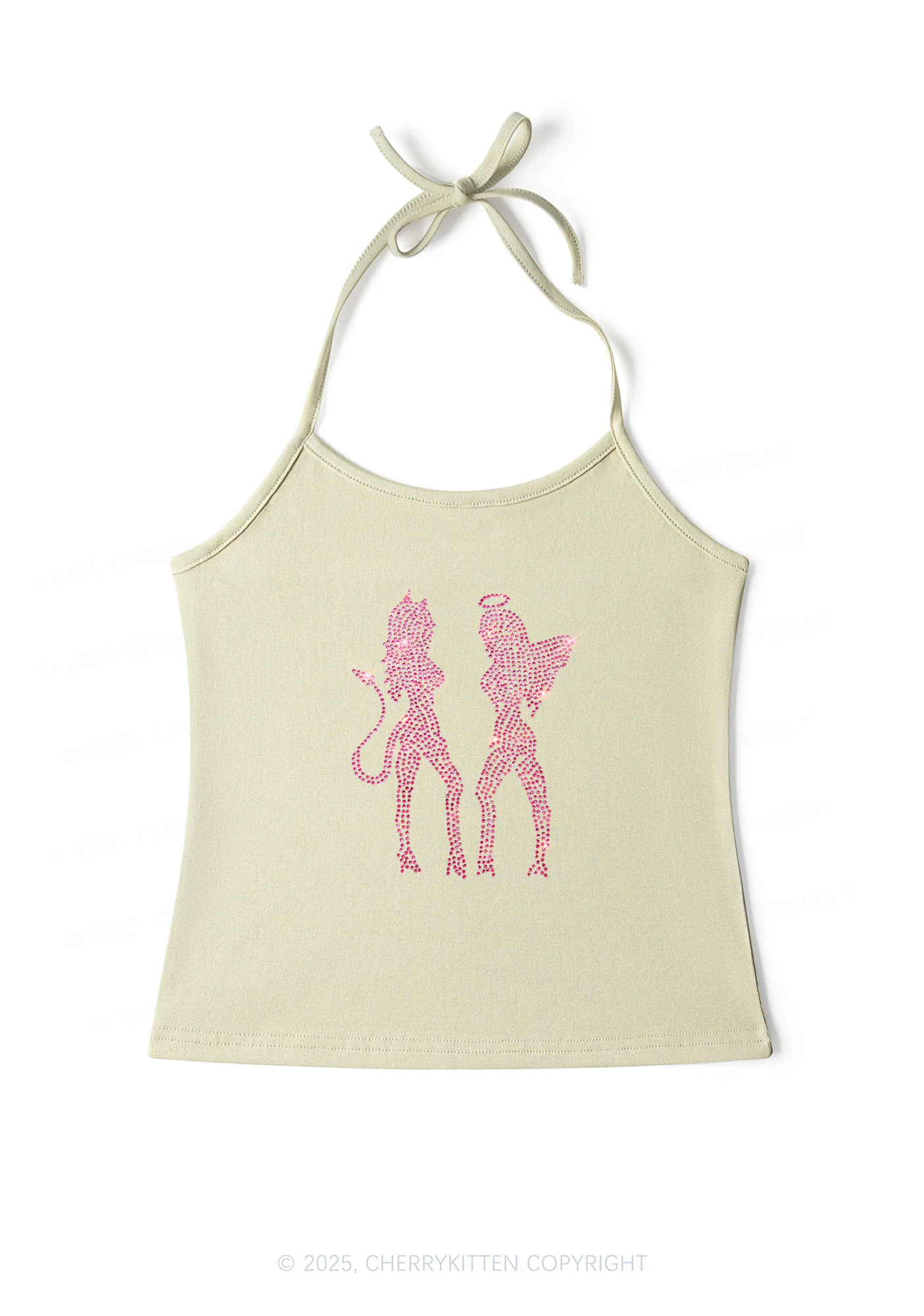 Rhinestone Dancing Girls Y2K Halter Neck Cami Cherrykitten - Image 5