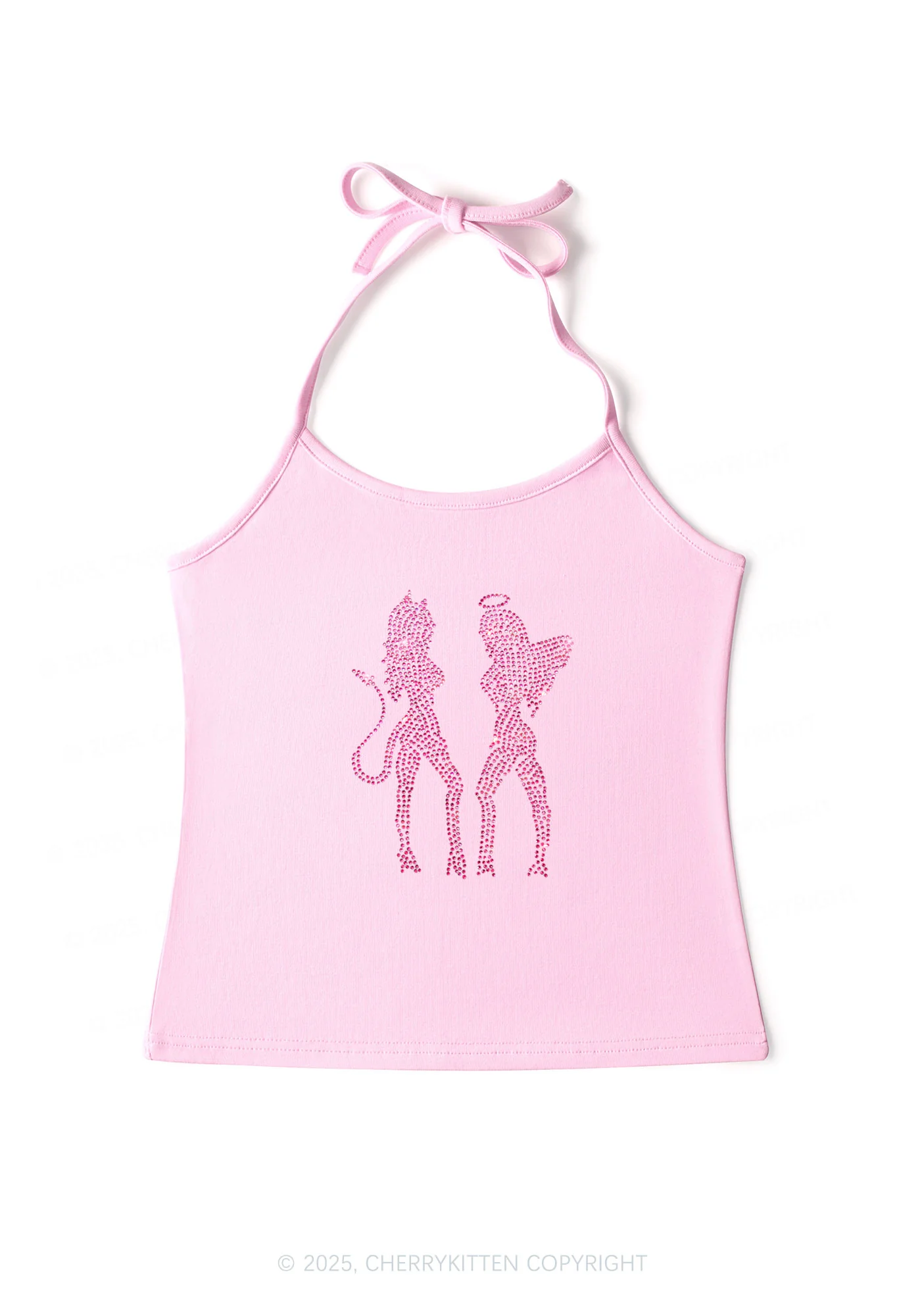 Rhinestone Dancing Girls Y2K Halter Neck Cami Cherrykitten - Image 6