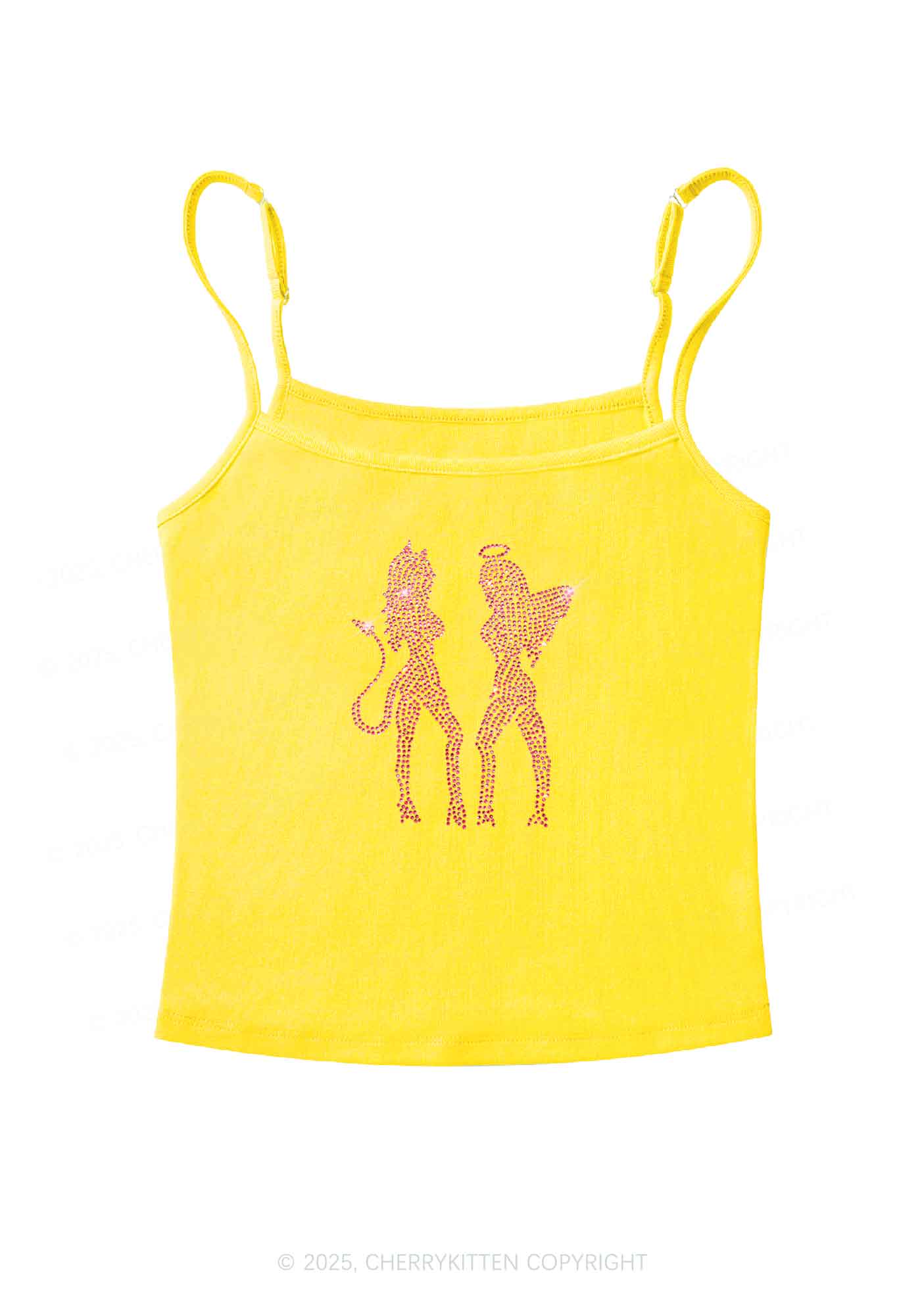 Rhinestone Dancing Girls Y2K Spaghetti Strap Cami Cherrykitten - Image 6