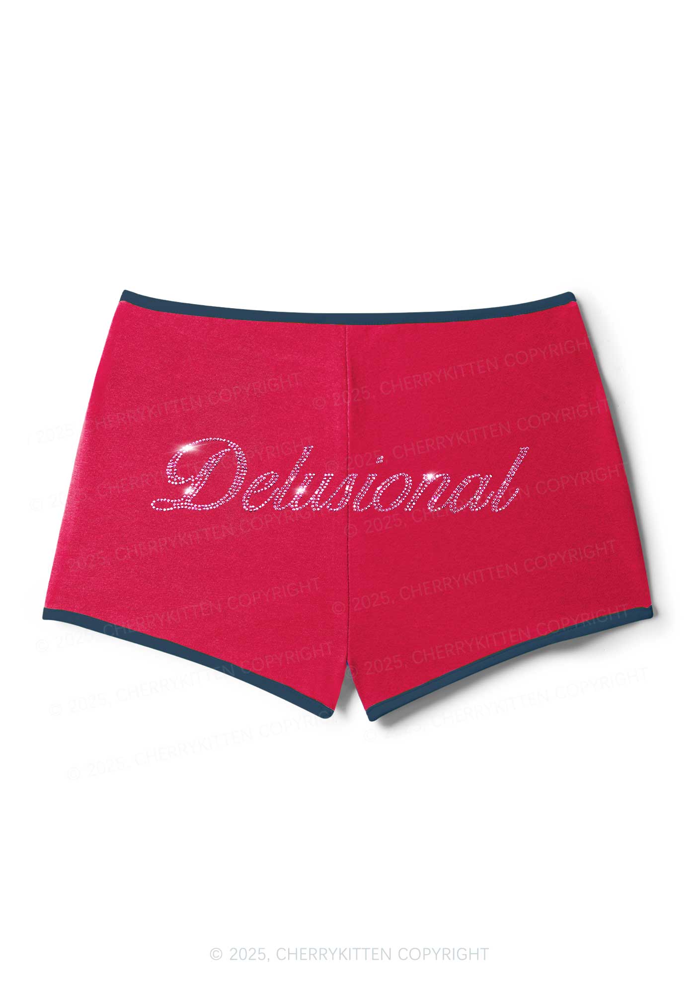 Rhinestone Delusional Y2K Booty Shorts Cherrykitten - Image 3